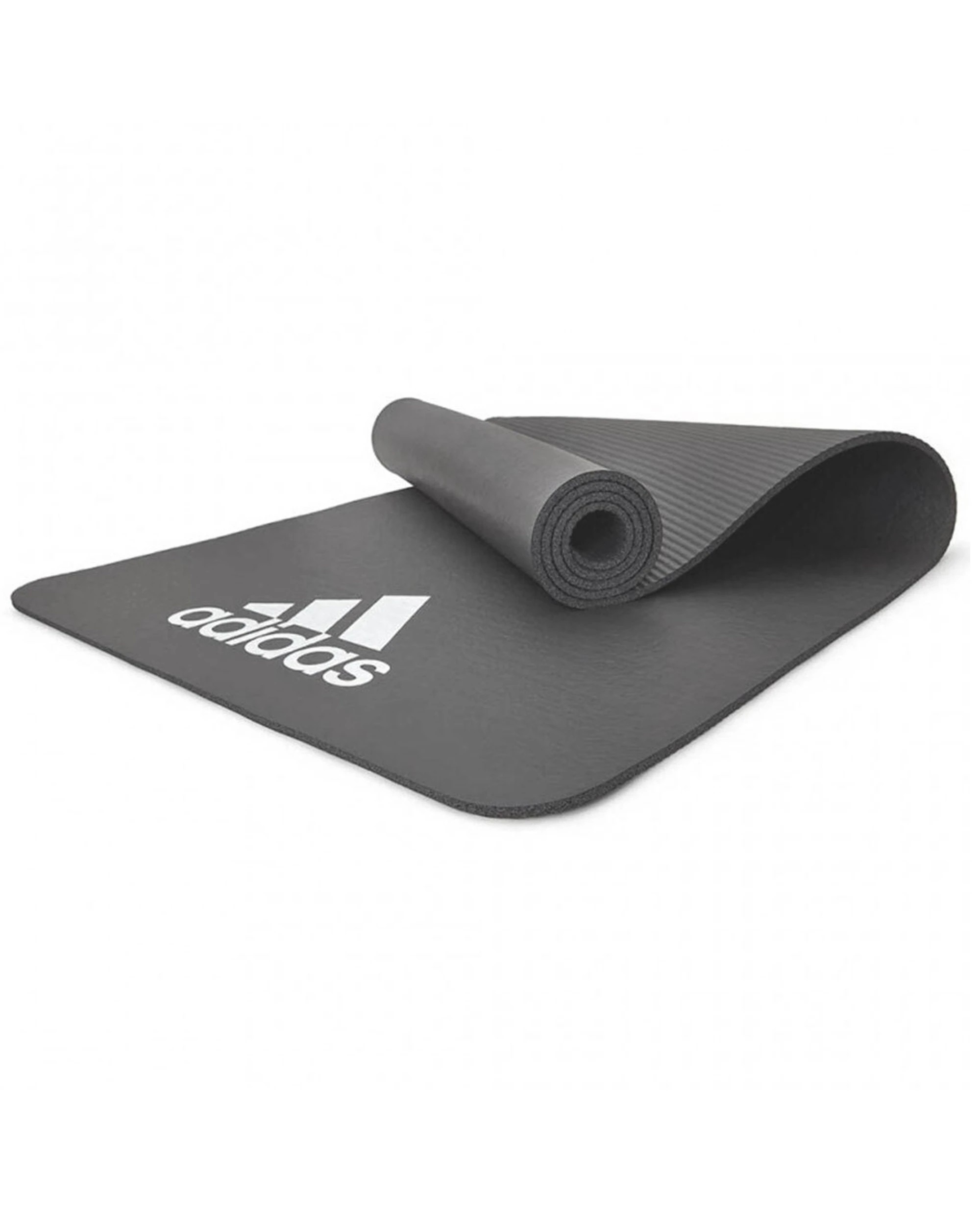 1 Adidas Fitness Mat 7mm Non Slip NBR Lightweight Easy Clean 173 x 61cm Grip - Grey, 1 of 2
