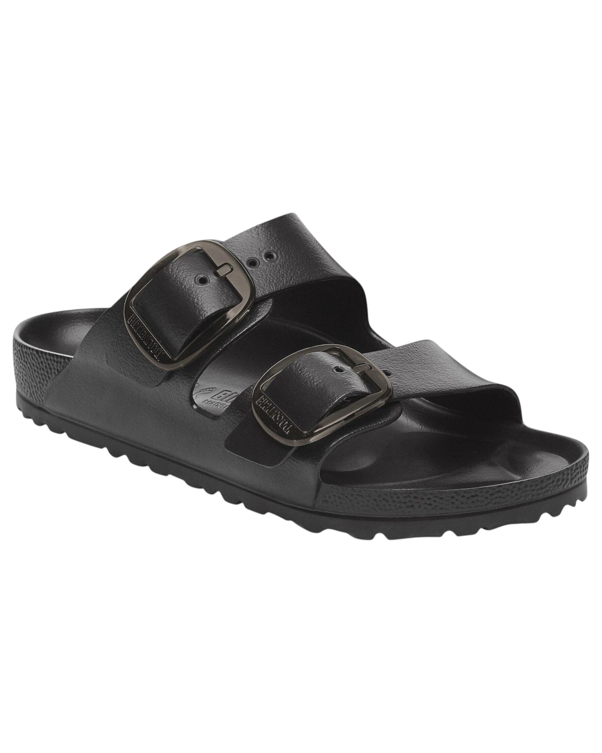 1 Birkenstock Womens Arizona EVA Big Buckle Narrow Slip On Sandals BLACK, 1 of 8