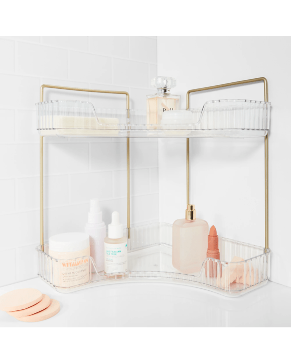 2 Tier Corner Bathroom Organiser
