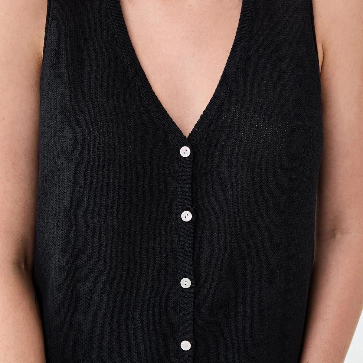 5 Sleeveless Longline Vest BLACK, 5 of 6