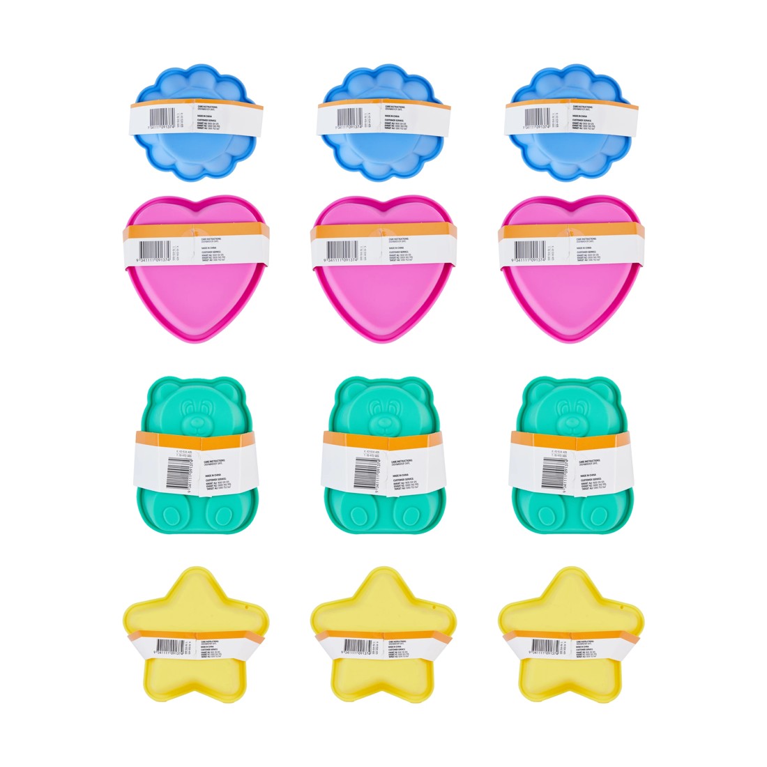 8 Set of 3 Mini Silicone Bakeware - Assorted, 8 of 8