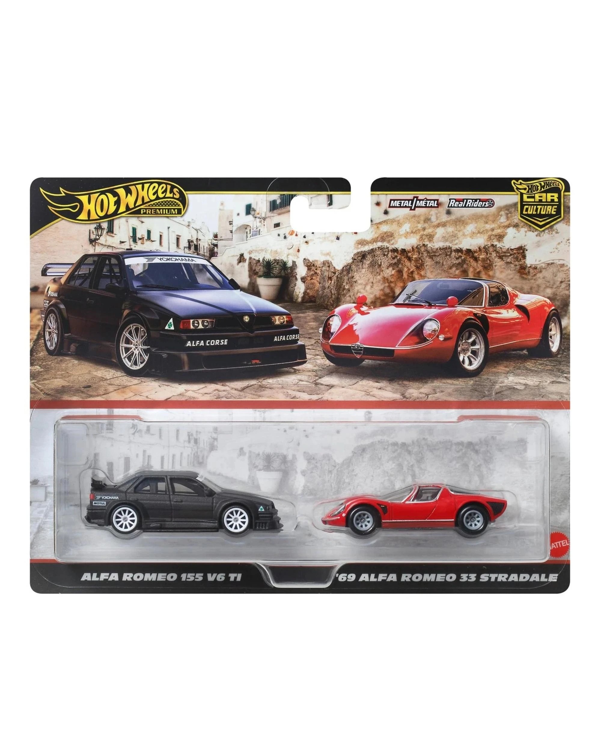 1 Hot Wheels Premium Car Culture Alfa Romeo 155 V6 TI and 1969 33 Stradale Diecast Vehicle 2 Pack - Multi, 1 of 3
