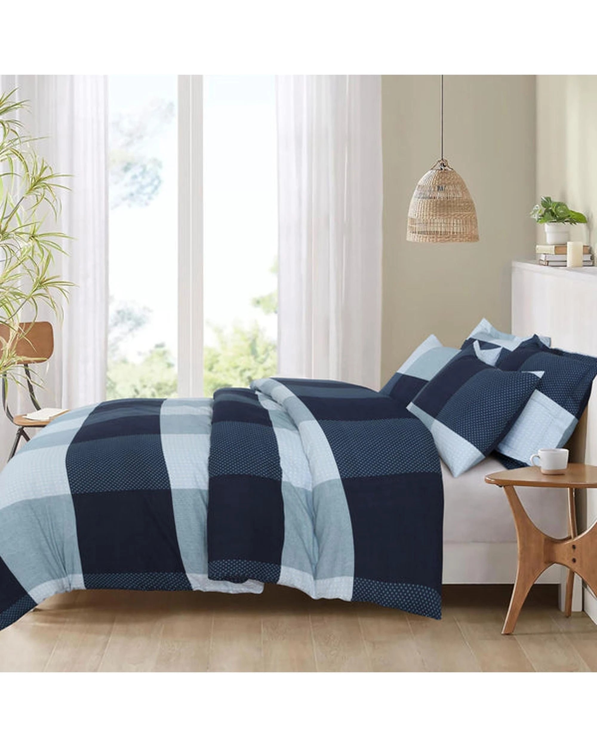2 Amsons Quilt Cover Set - Double Bed - Blue, 2 of 6