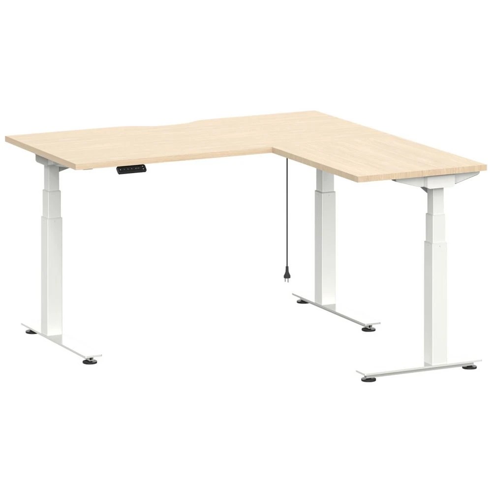 2 Stilford S2 Electric Corner Workstation 1500mm Oak Desks, Tables and Workstations, 2 of 8