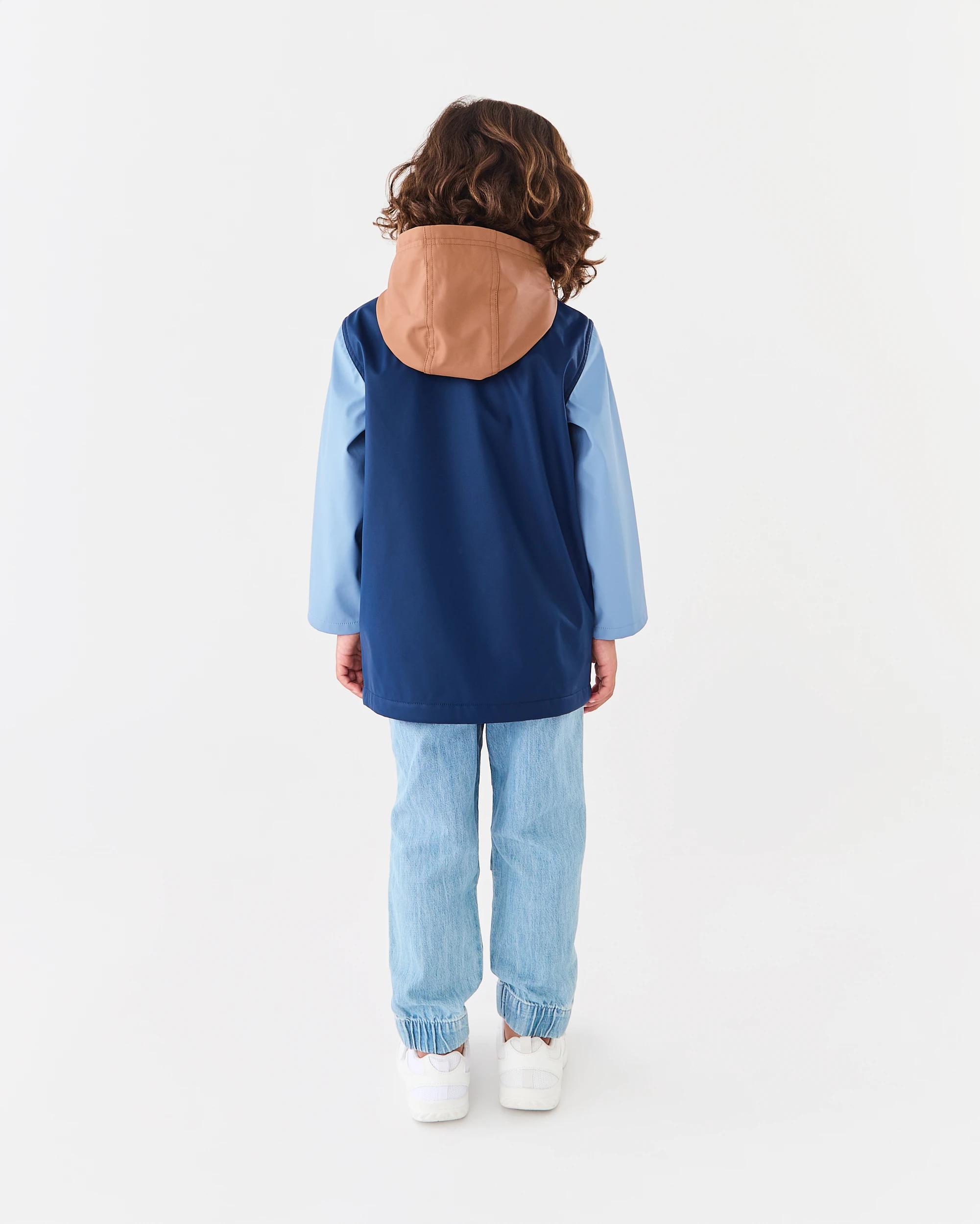 8 Colour Block Rain Jacket Dress Navy, 8 of 8