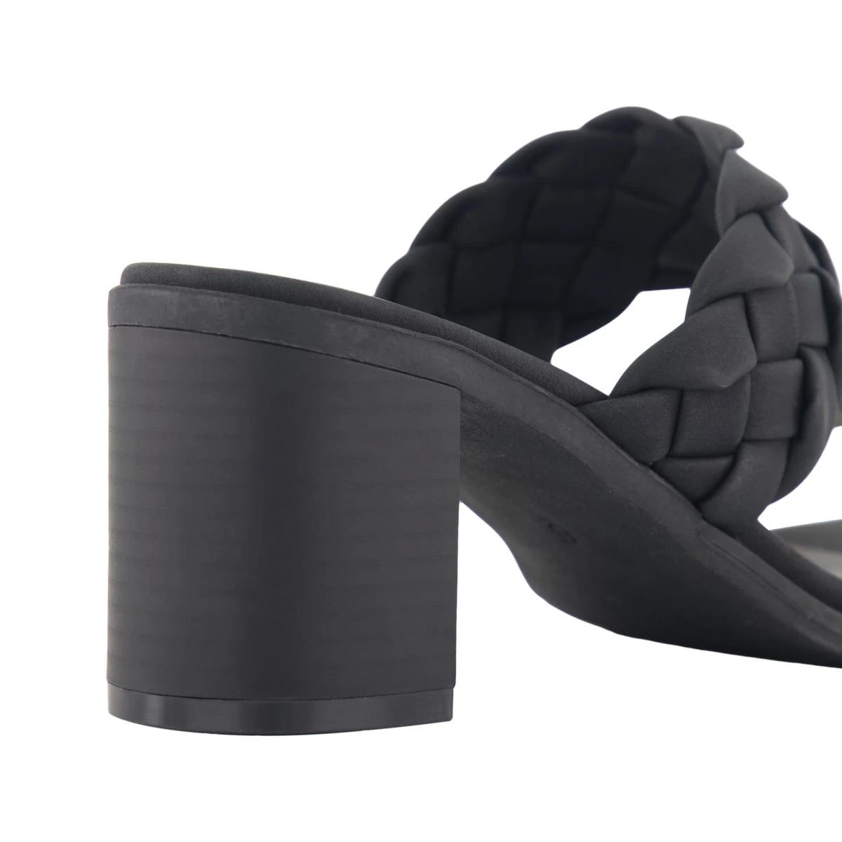 5 Casual Braided Block Heels Black, 5 of 5