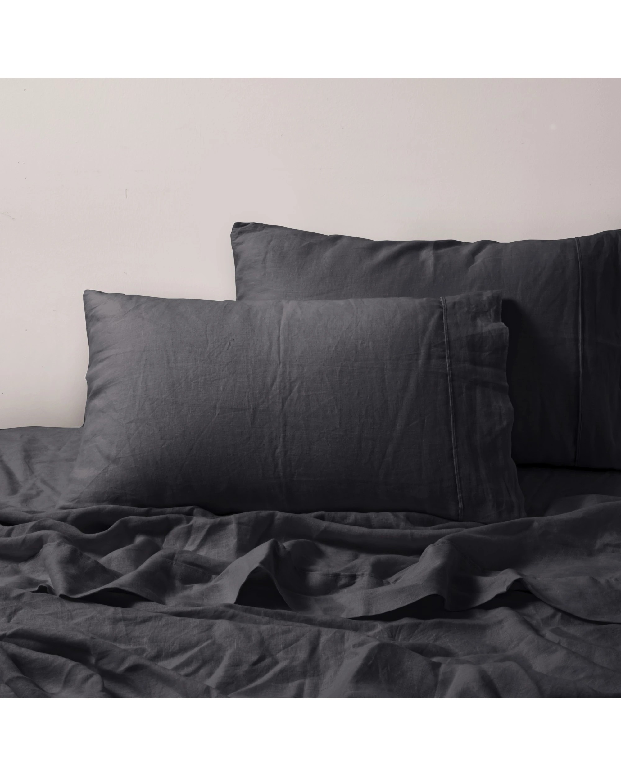 7 Natural Home 100% European Flax Linen Sheet Set - Single Bed - Charcoal, 7 of 8