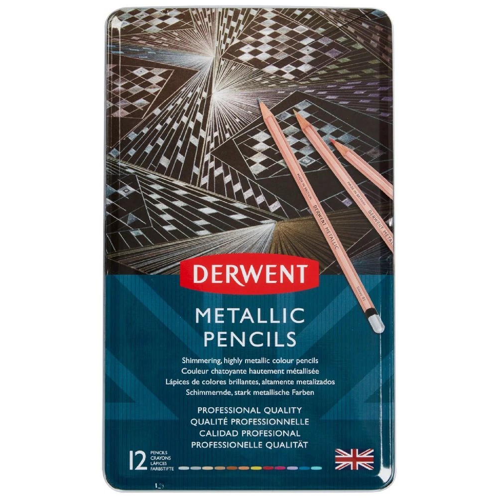 1 Derwent Metallic Pencils 12 Pack, 1 of 3