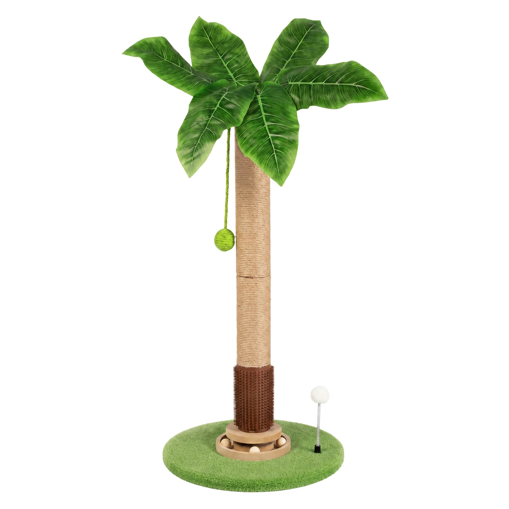 1 Pawz Cat Scratching Post Palm Tree Cat Scratcher Balls Sisal - Green - Green, 1 of 8