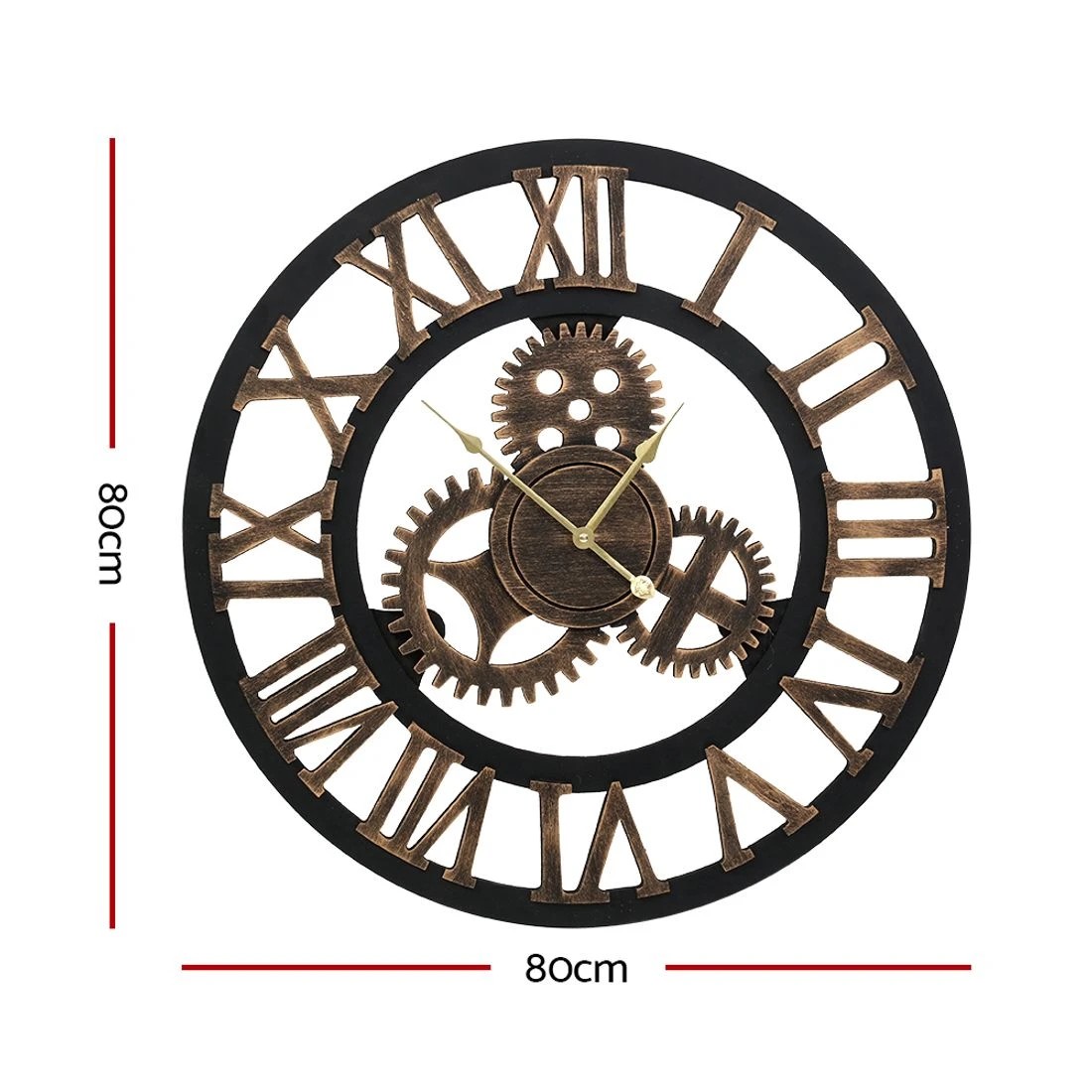 2 Artiss 80cm Wall Clock Large Retro Roman Numerals - Multi, 2 of 7