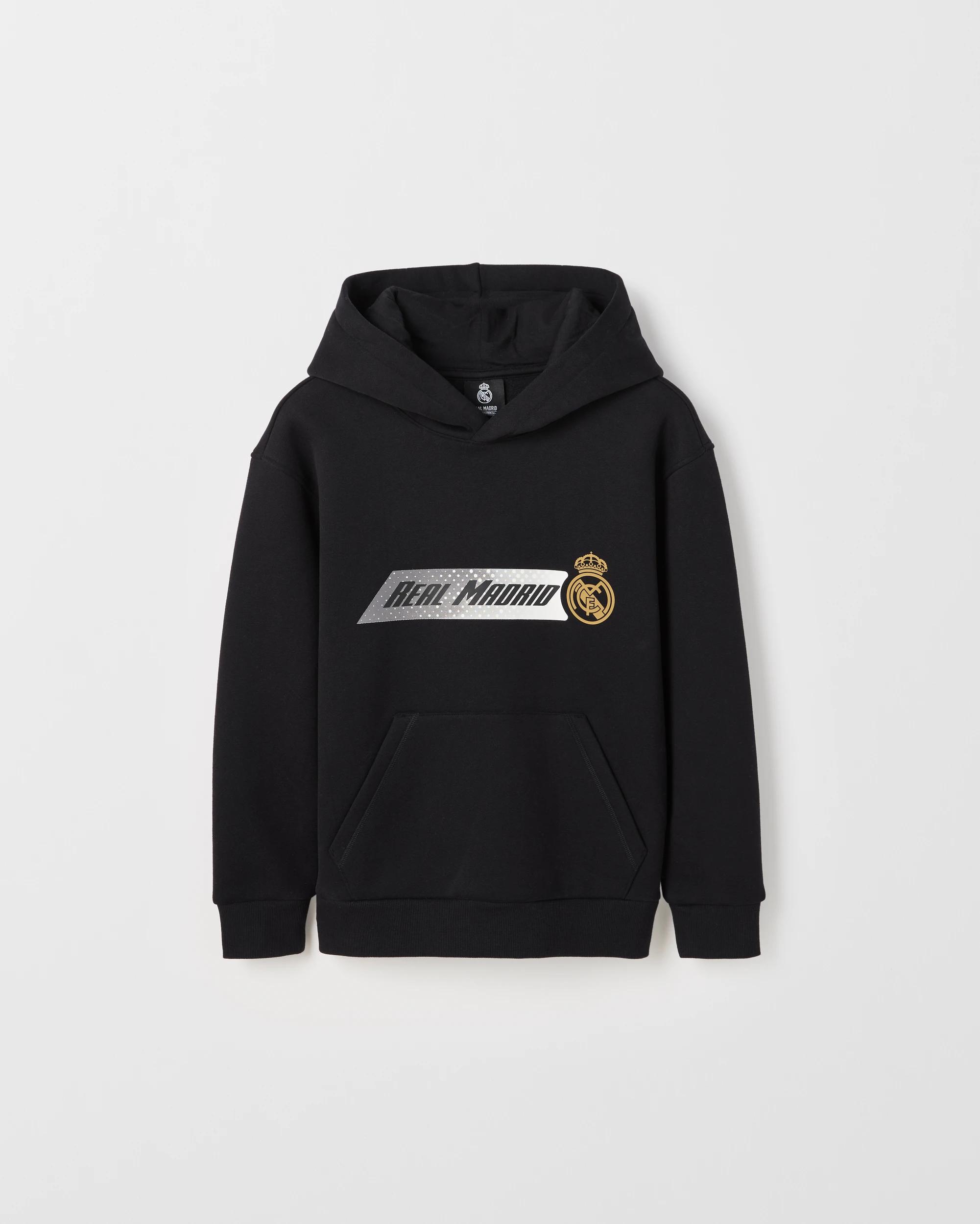 1 Real Madrid Australian Cotton Blend Popover Hoodie BLACK, 1 of 1