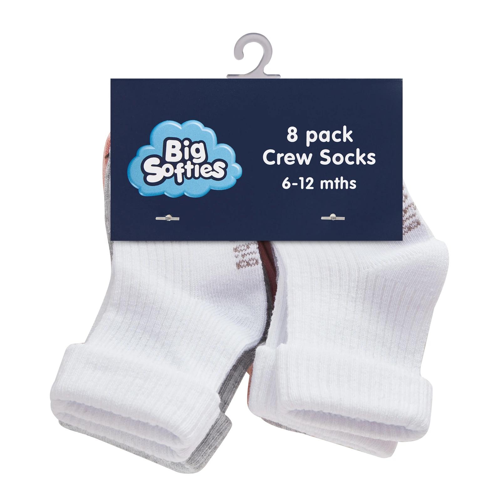2 Big Softies 8-Pack Crew Socks Girl 6-12M , 2 of 4