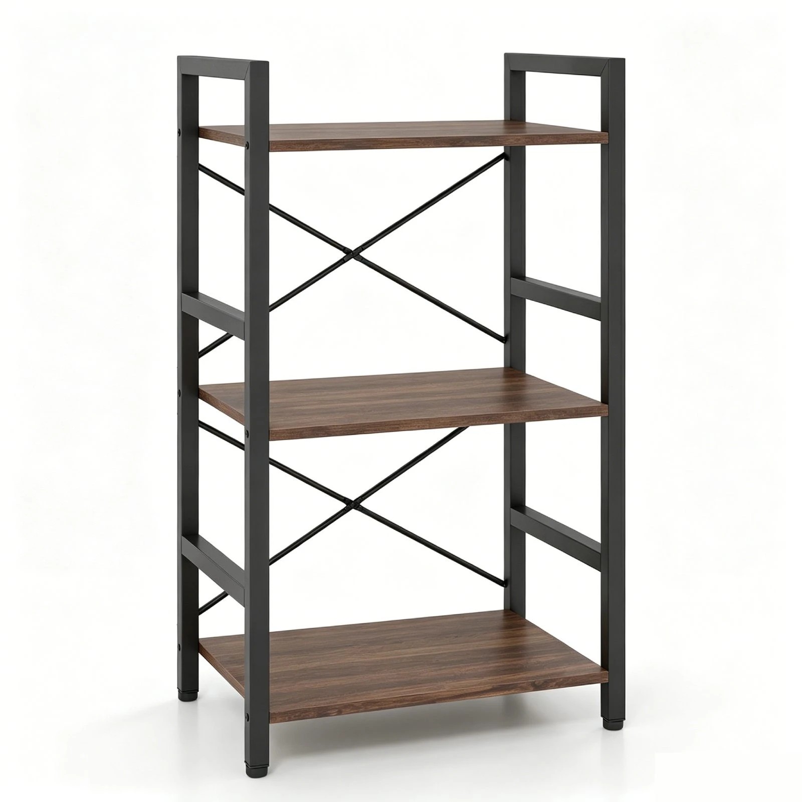 Costway 3-Tier Bookshelf Narrow Display Shelf Wooden Storage Racks ...