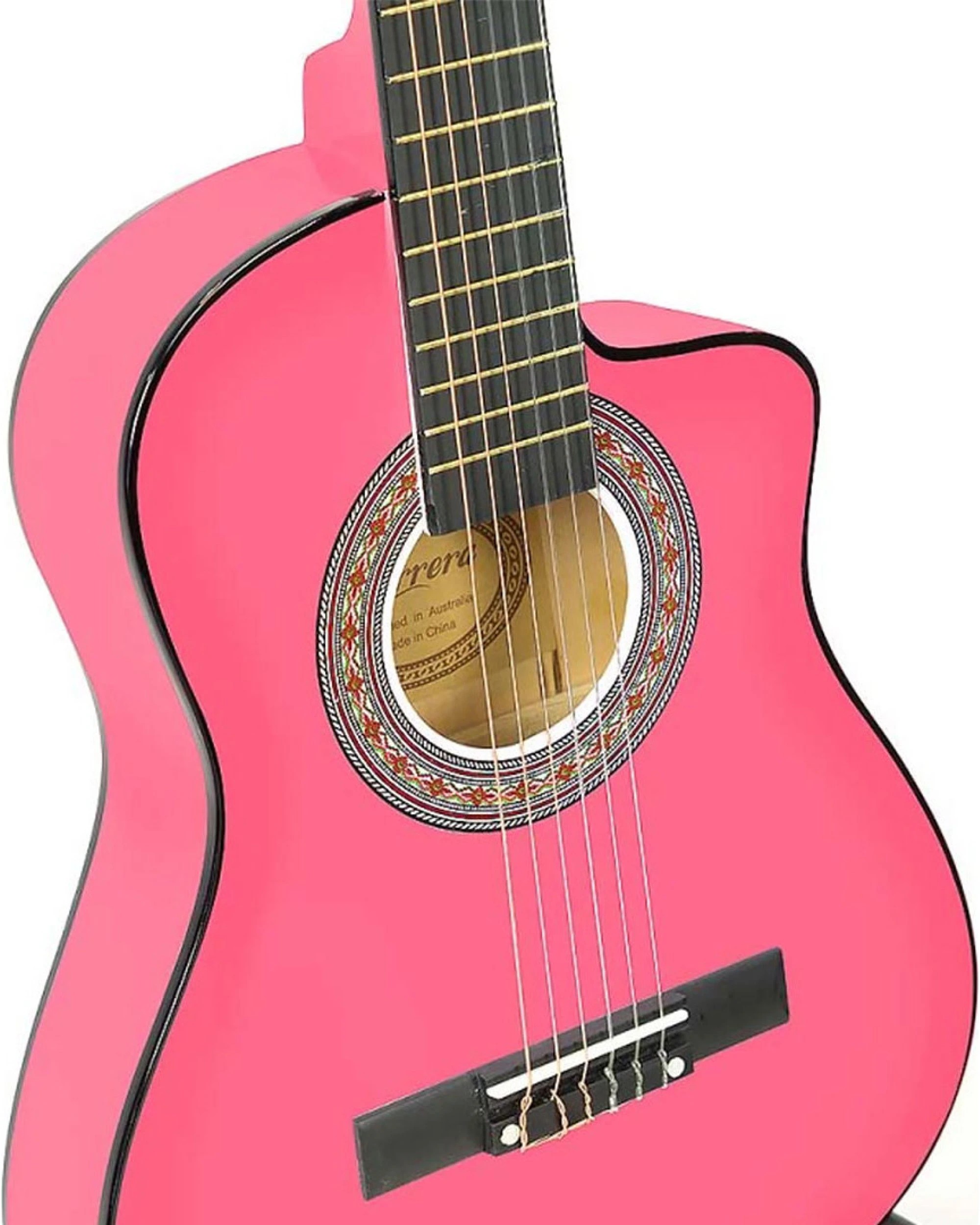 4 Karrera Childrens Acoustic Cutaway Wooden Strings Guitar Ideal Kids Gift Half Size Musical Instrument, 4 of 5