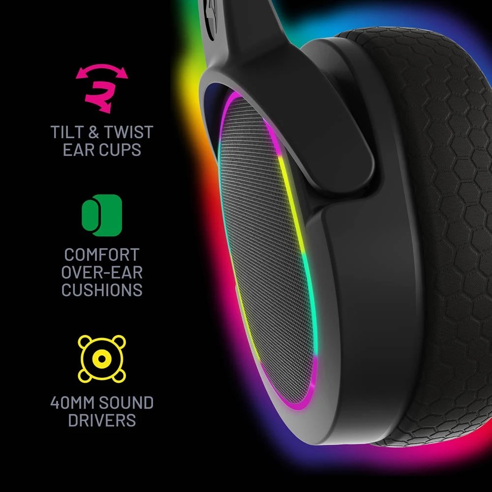 5 4Gamers Panther LED Light Up RGB Premium Wired Gaming Headset
 - Black, 5 of 5