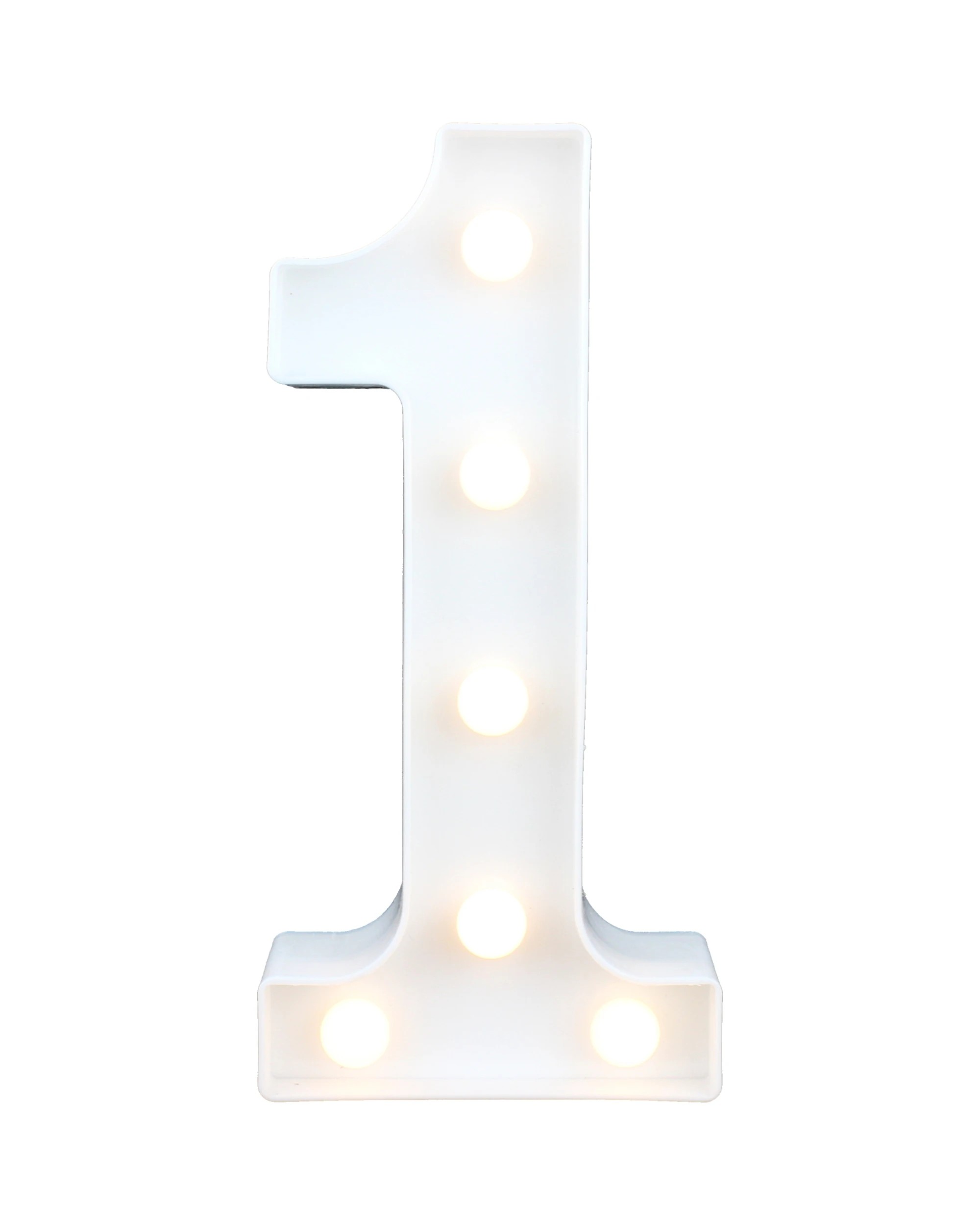 1 Partyrama LED Light Up Number 1 White, 1 of 3