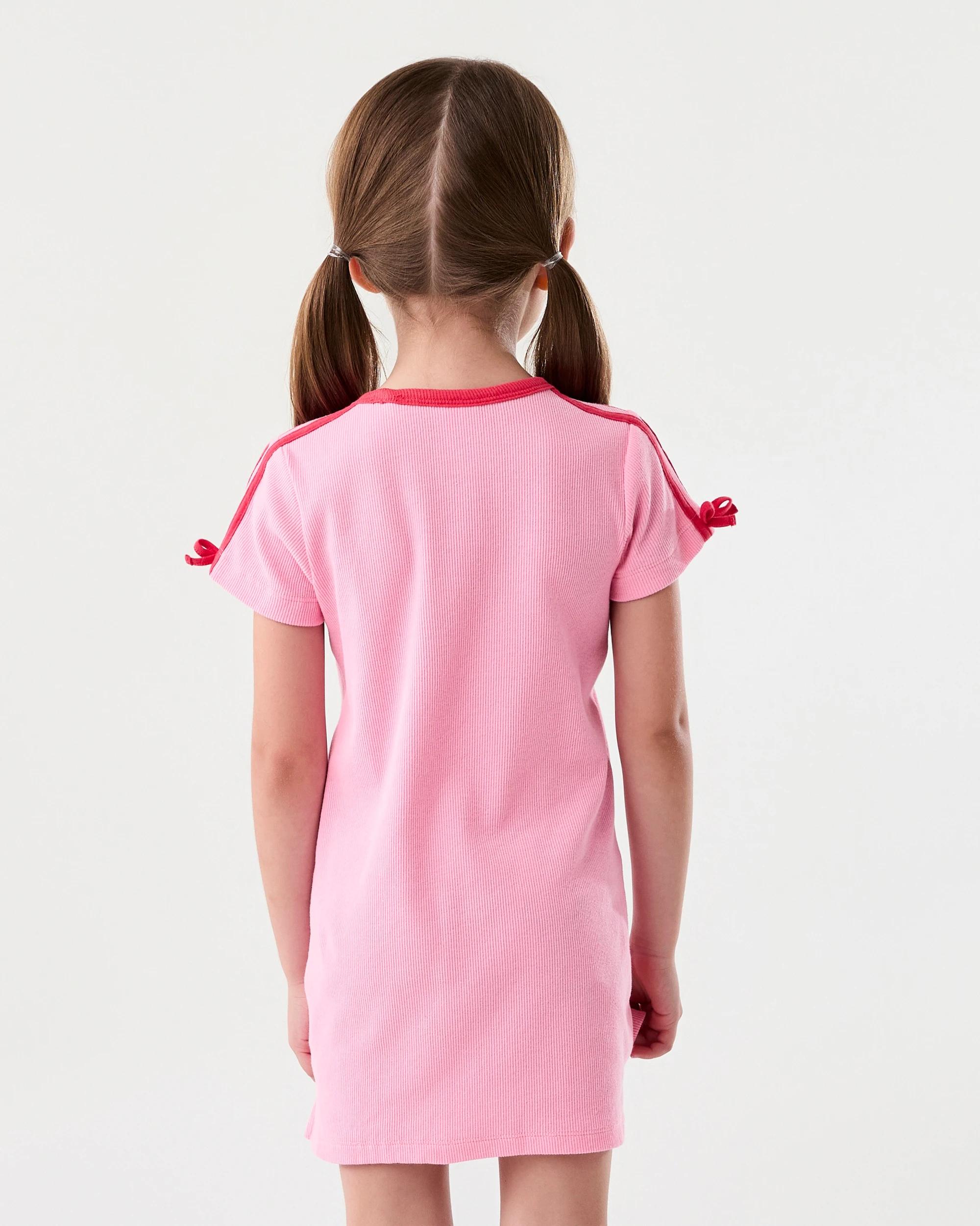 2 Tape Detail Rib Dress Pnk Heart, 2 of 8