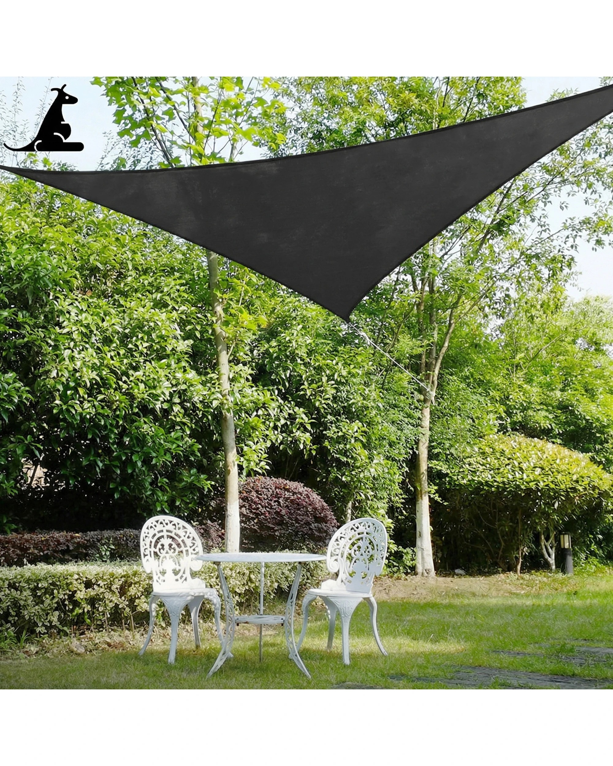 2 Wallaroo 7 x 7 x 7M Outdoor Sun Shade Sail Canopy Triangle - Grey, 2 of 7