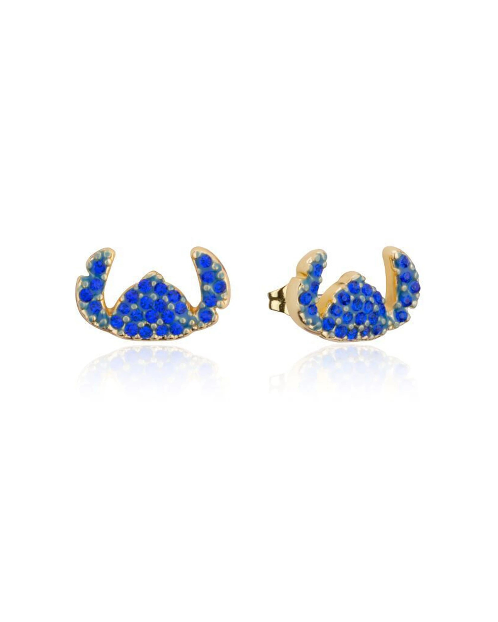 1 Couture Kingdom Disney Lilo And Stitch Crystal Silhouette Stud Earrings - Gold, 1 of 2