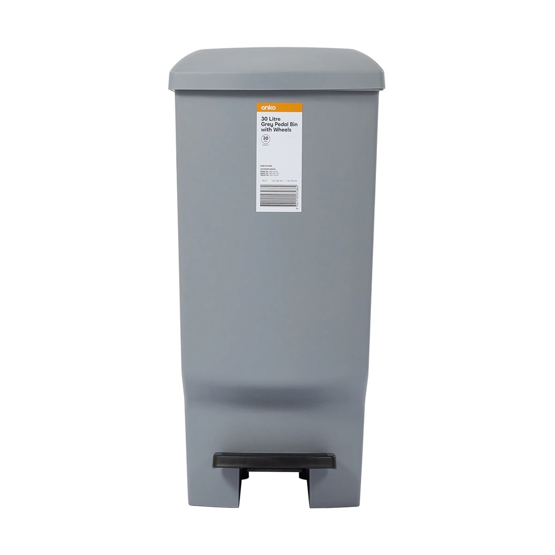 7 30L Pedal Bin with Wheels - Grey, 7 of 7