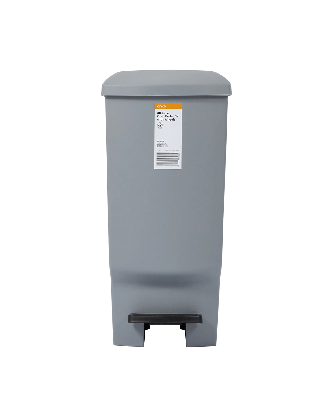 7 30L Pedal Bin with Wheels - Grey, 7 of 7