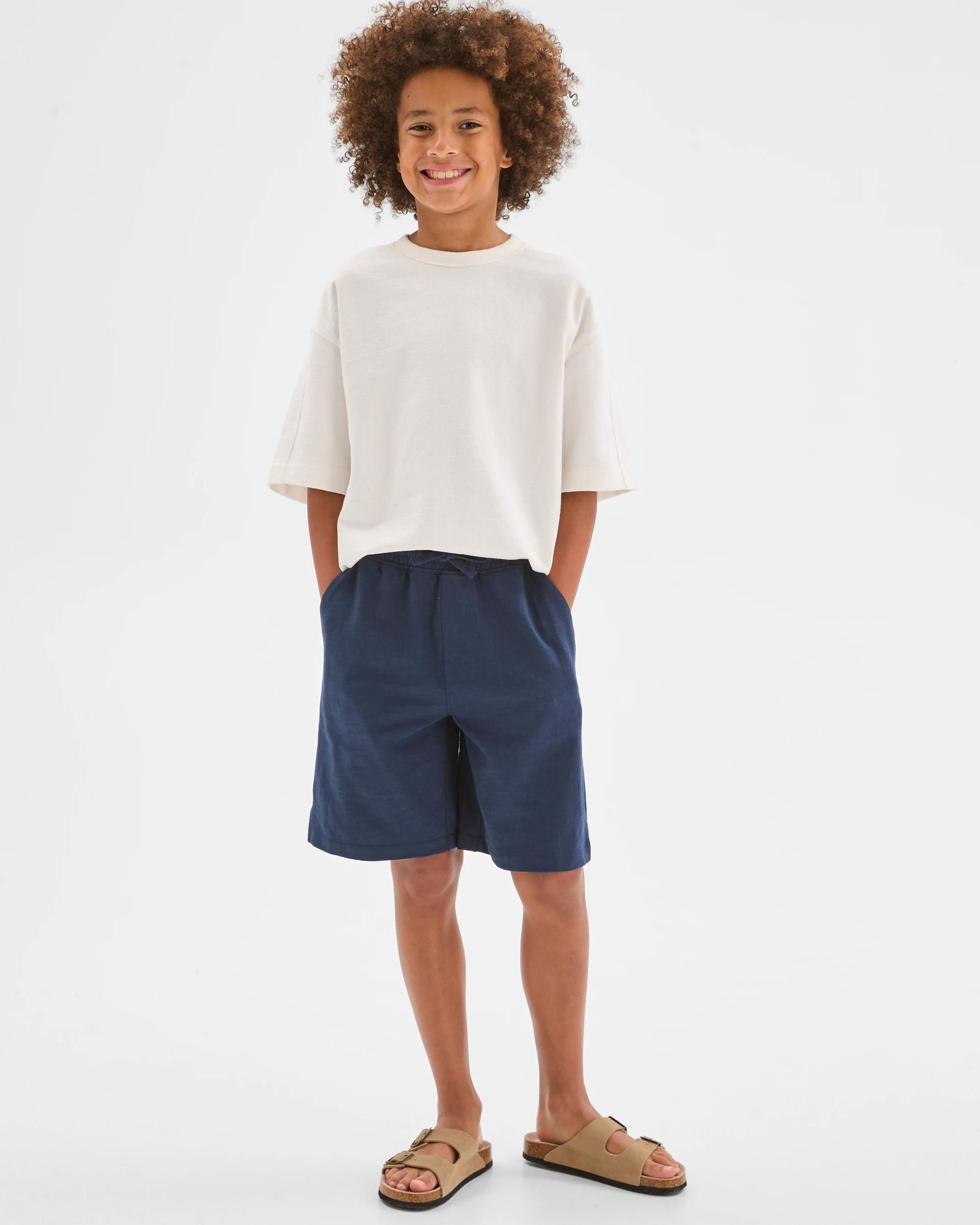 2 Target Kids Elastic Waist Sweat Shorts NAVY, 2 of 7