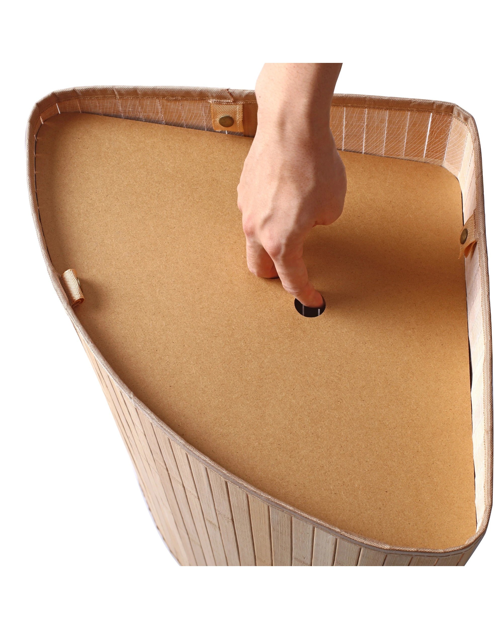 6 Sherwood Home Foldable Bamboo Corner Laundry Hamper - Natural, 6 of 8