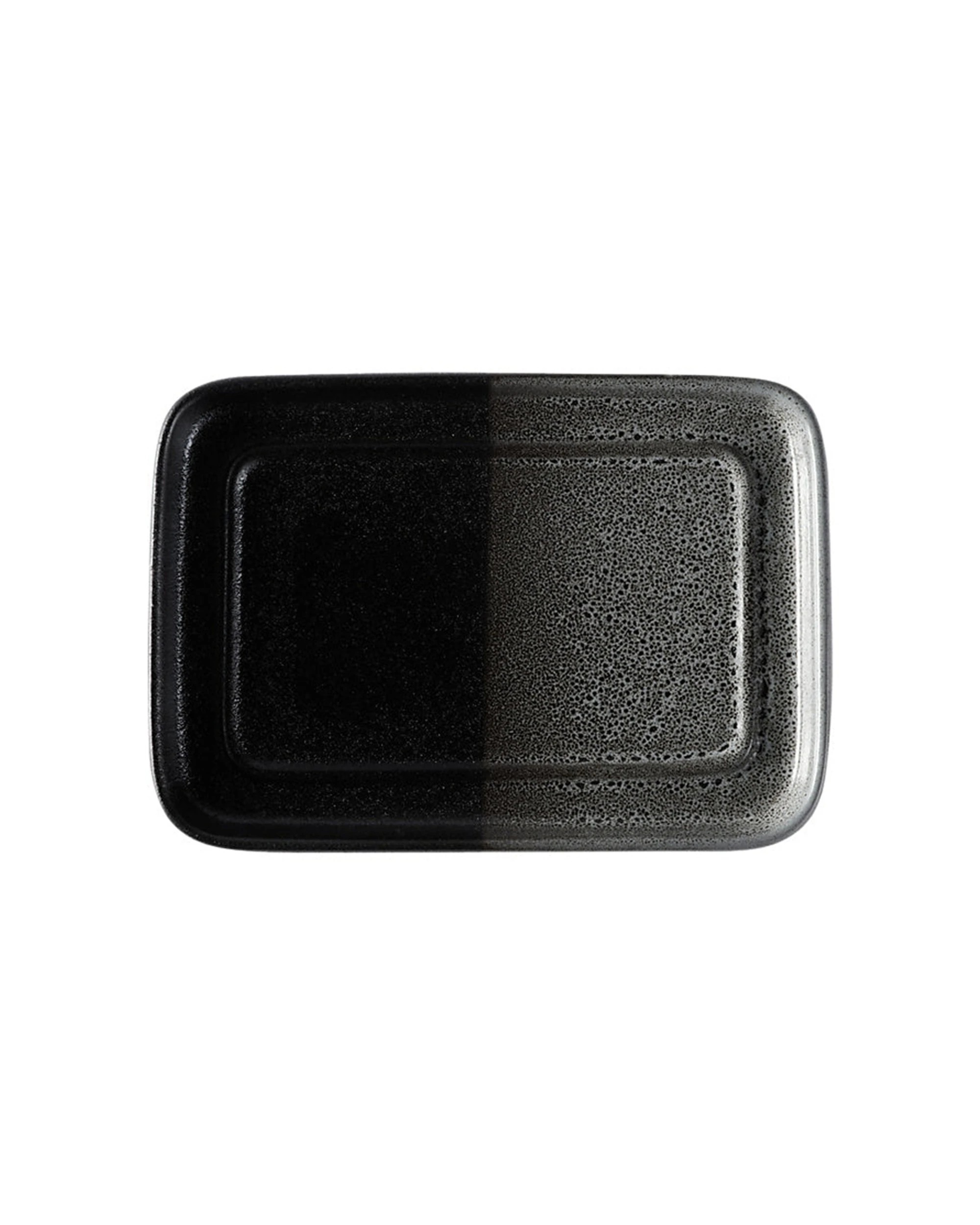 3 Maxwell & Williams Caviar Umi Butter Dish Porcelain Durable Sleek Finish - Black, 3 of 4