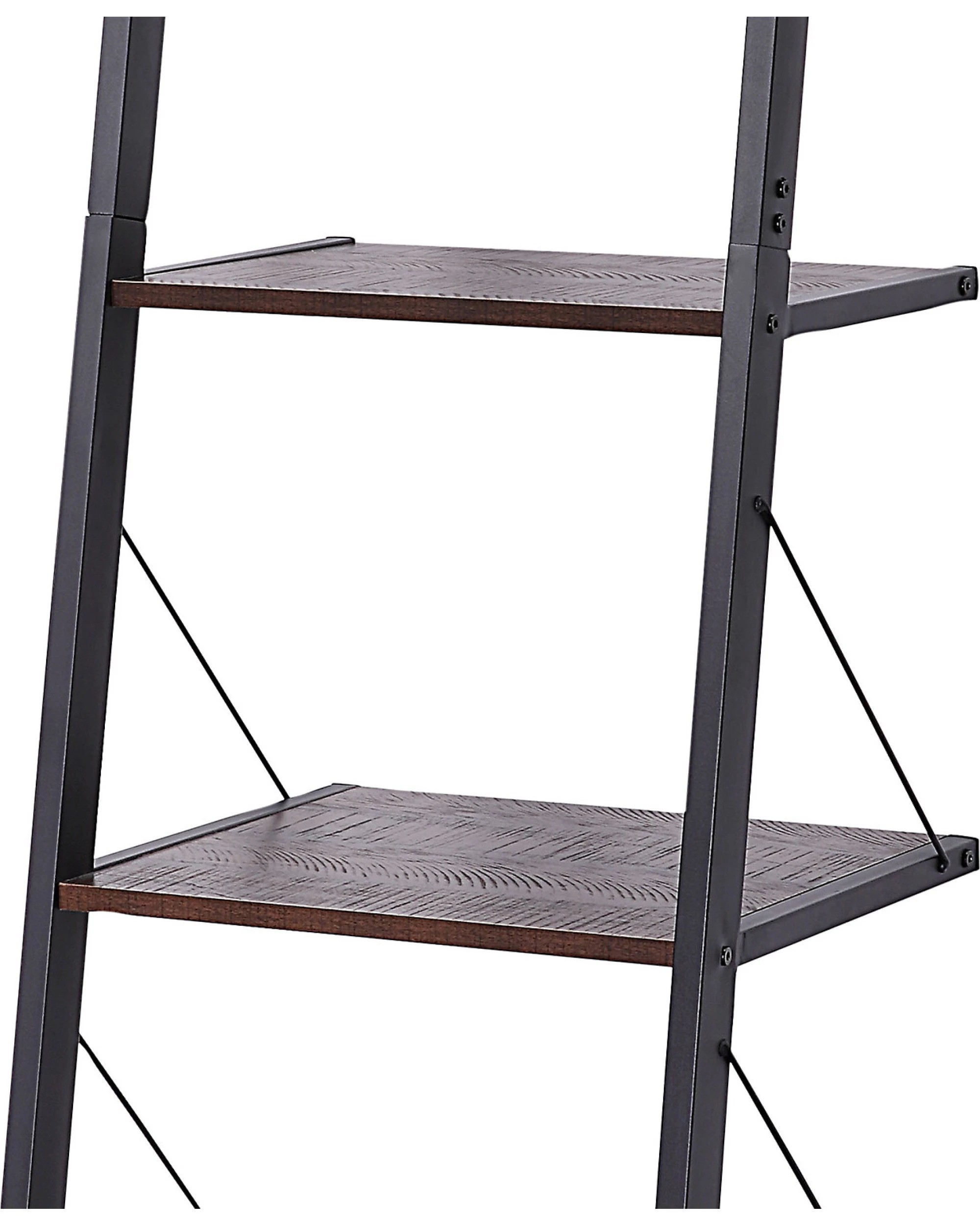 6 Sarantino Amelia 5-tier Ladder Shelf In Walnut, 6 of 10