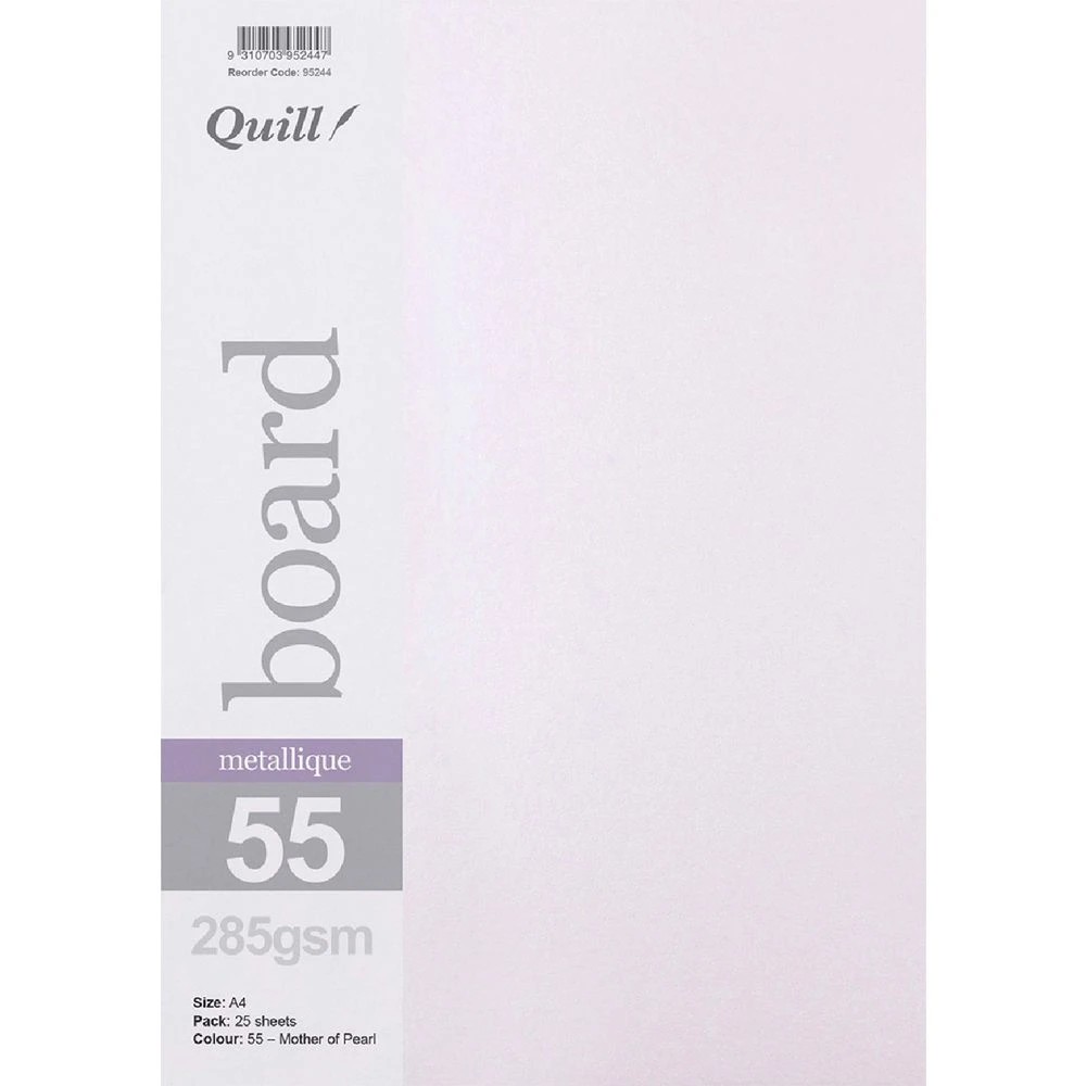 1 Quill A4 285gsm Metallique Board Pearl 25 Pack, 1 of 1
