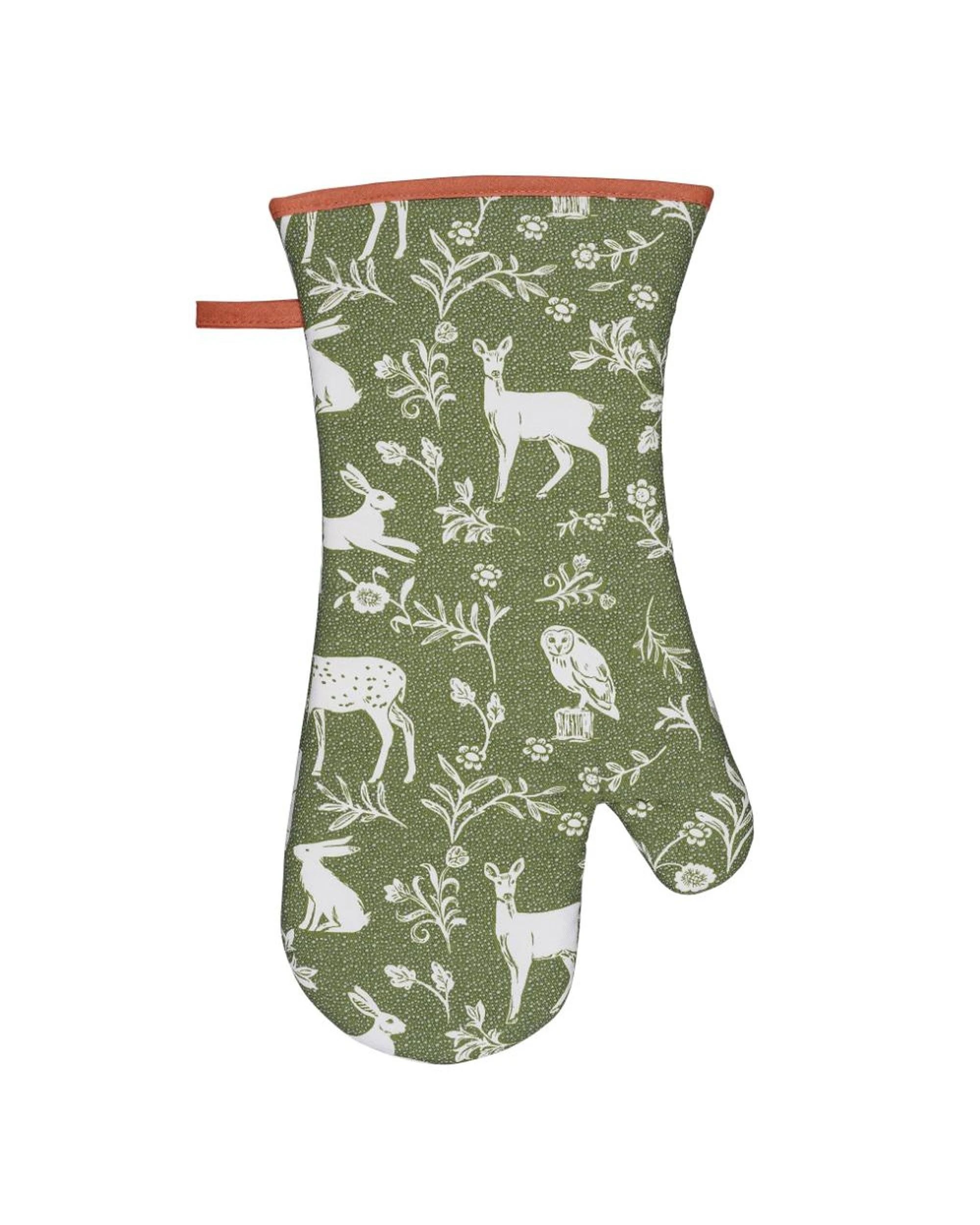 1 Ulster Weavers Gauntlet Oven Glove Forest Friends Sage  37 x 20cm, 1 of 2