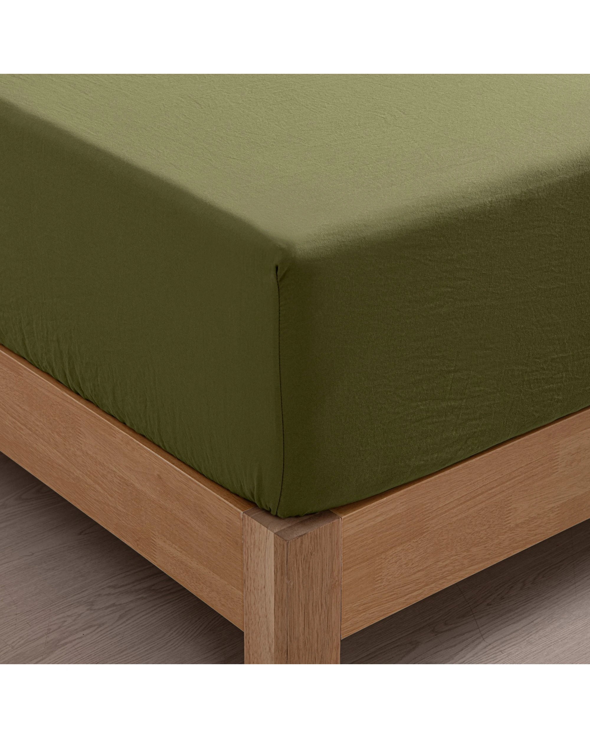 6 Dreamaker Superfine Washed Microfibre Sheet Set - King Bed - Olive, 6 of 7