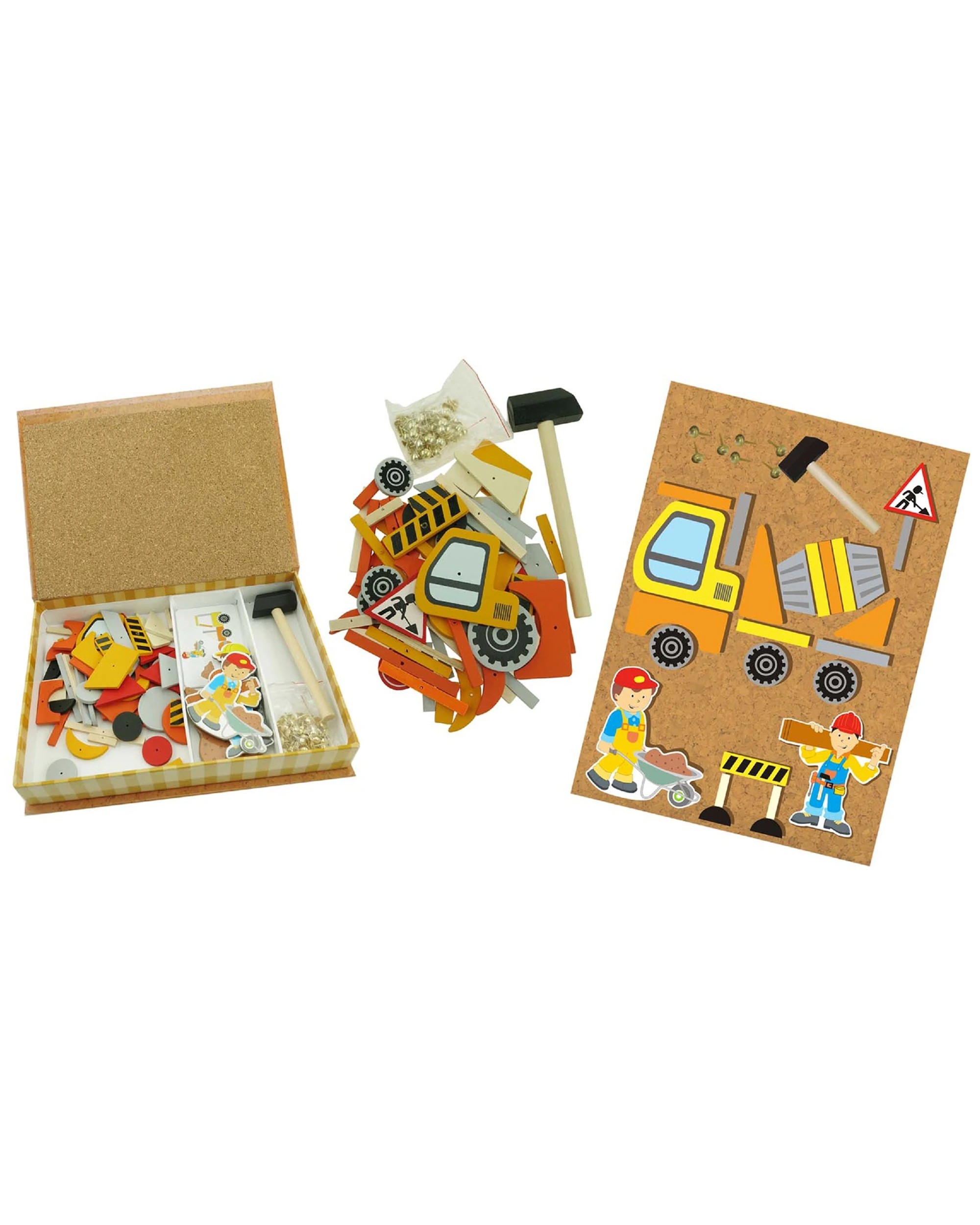 1 Kaper Kidz Wooden Construction Tap A Shape Activity Set Bookcase 19x26cm Age 3 Plus. - Multi, 1 of 1