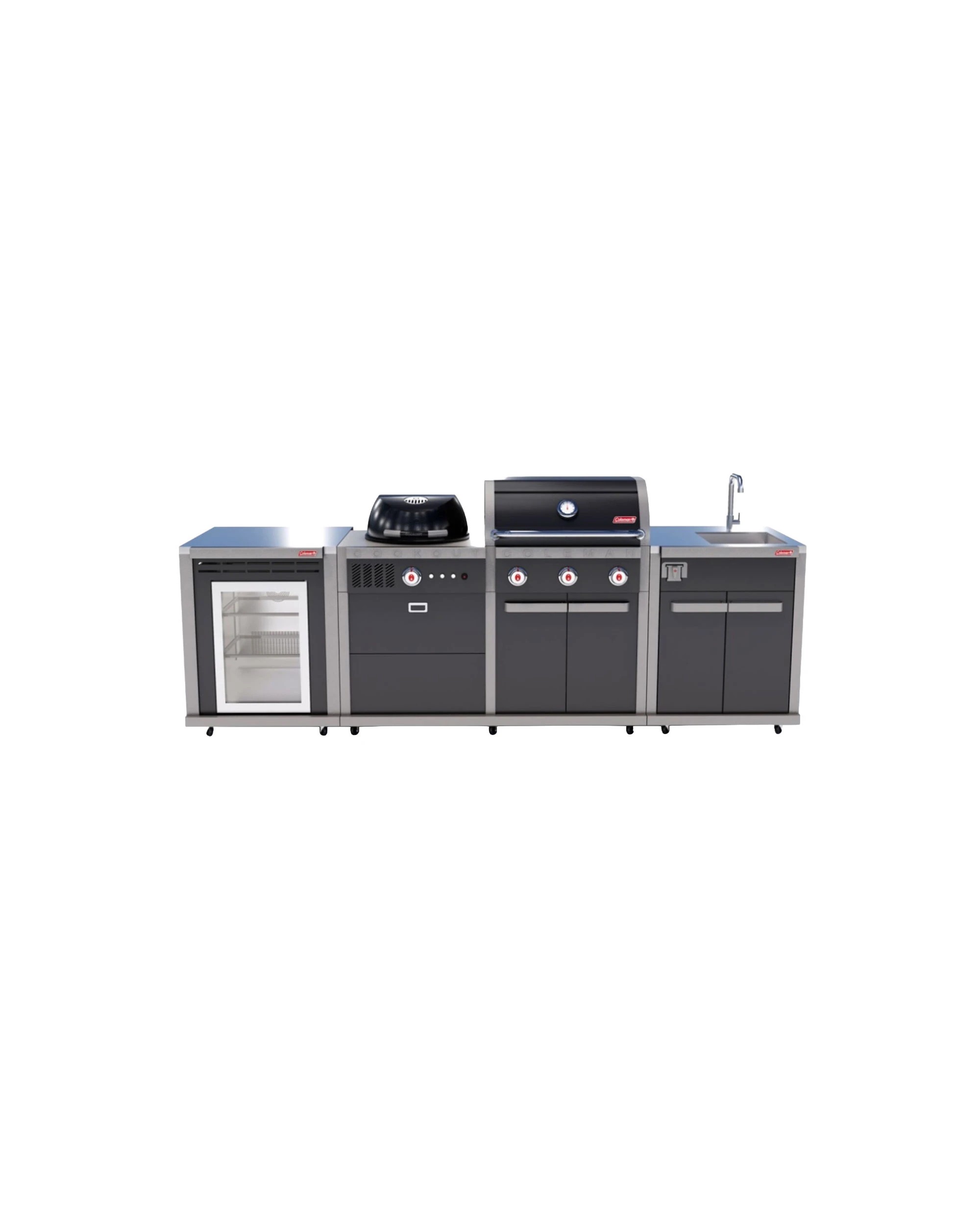 1 Coleman Revolution Dual Fuel Kitchen With Sink And Fridge Modules - Gloss - Black, 1 of 4