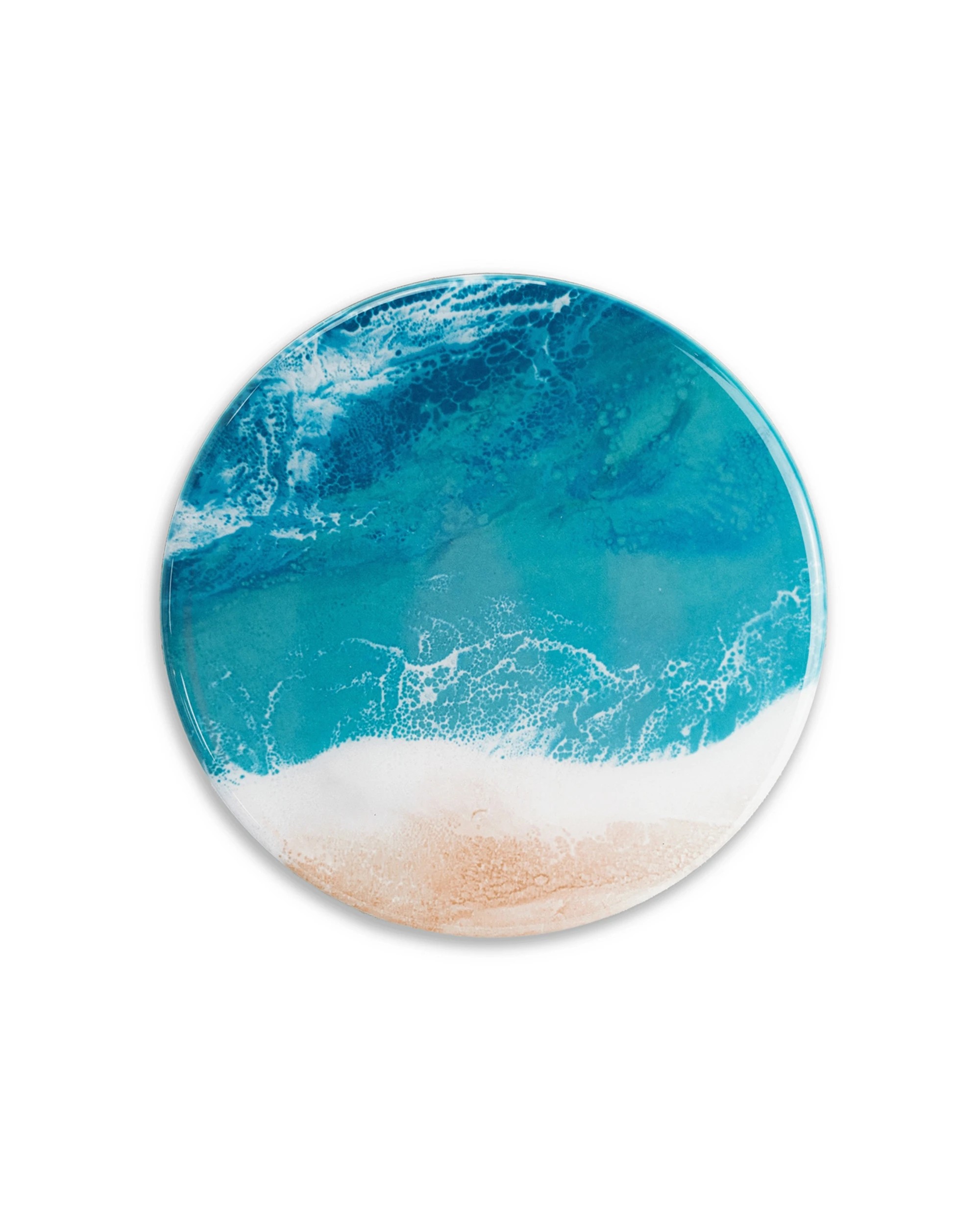 1 Lynn & Liana 4pc Ceramic Resin Coasters Caribbean Blue - Blue, 1 of 1