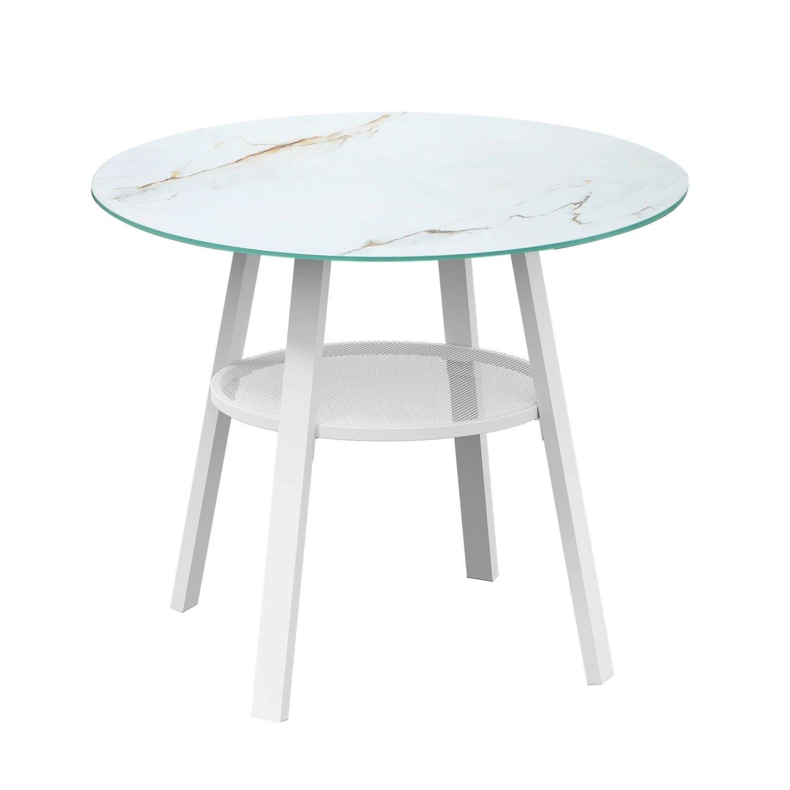 9 Livsip Outdoor Dining Set Patio Furniture Setting 3PCS Marble Table Rattan Chair - Multi, 9 of 9