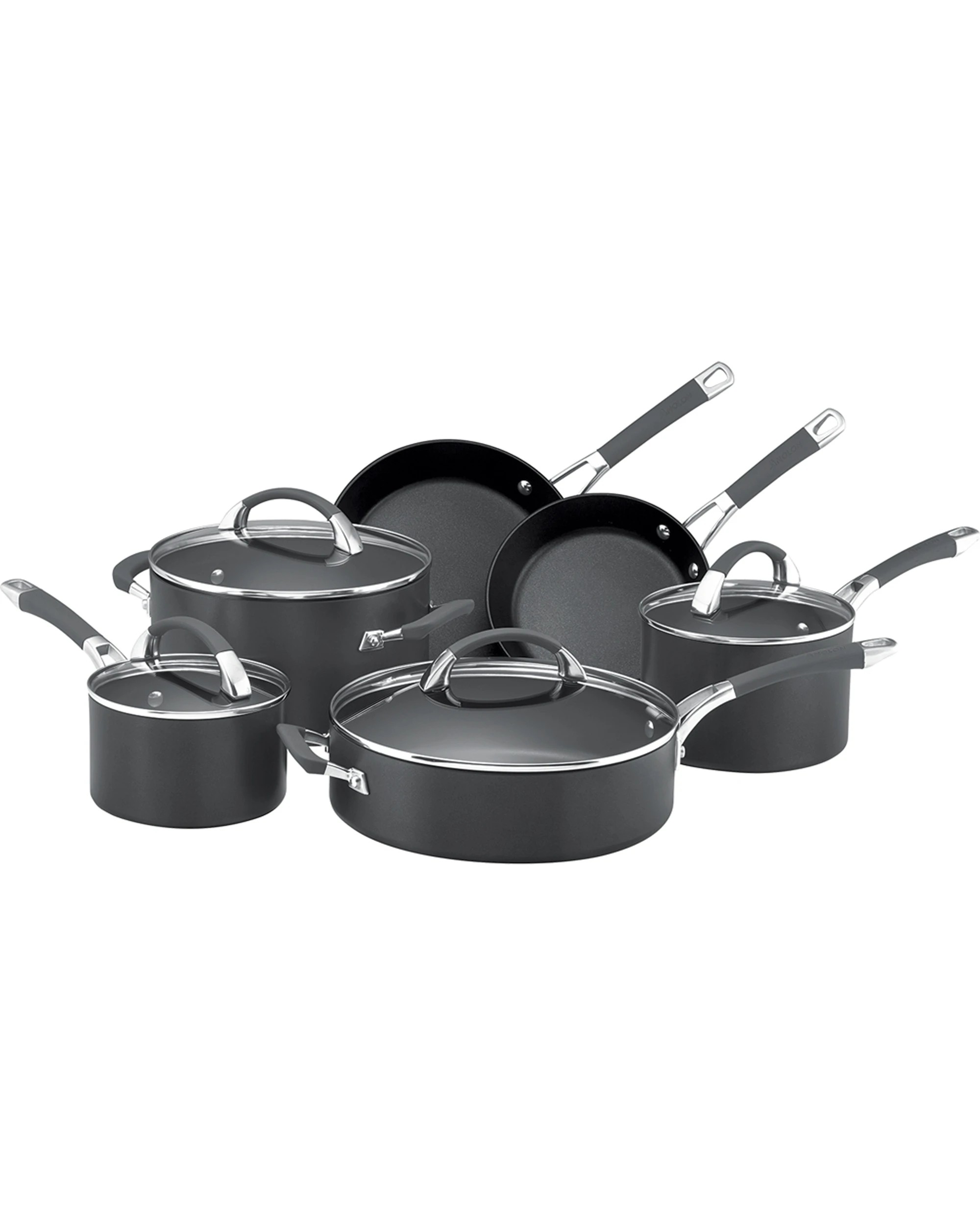 1 ANOLON 6pc Endurance Plus Nonstick Saucepan Stockpot Saute Skillet Cookware Set - Black, 1 of 1