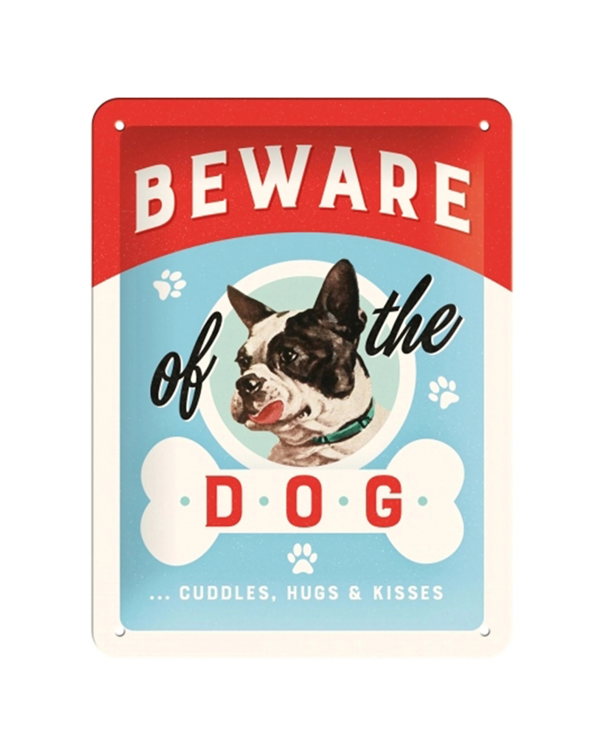 1 Nostalgic-Art 15x20cm Small Metal Sign - Beware of the Dog Kisses - Multi, 1 of 1
