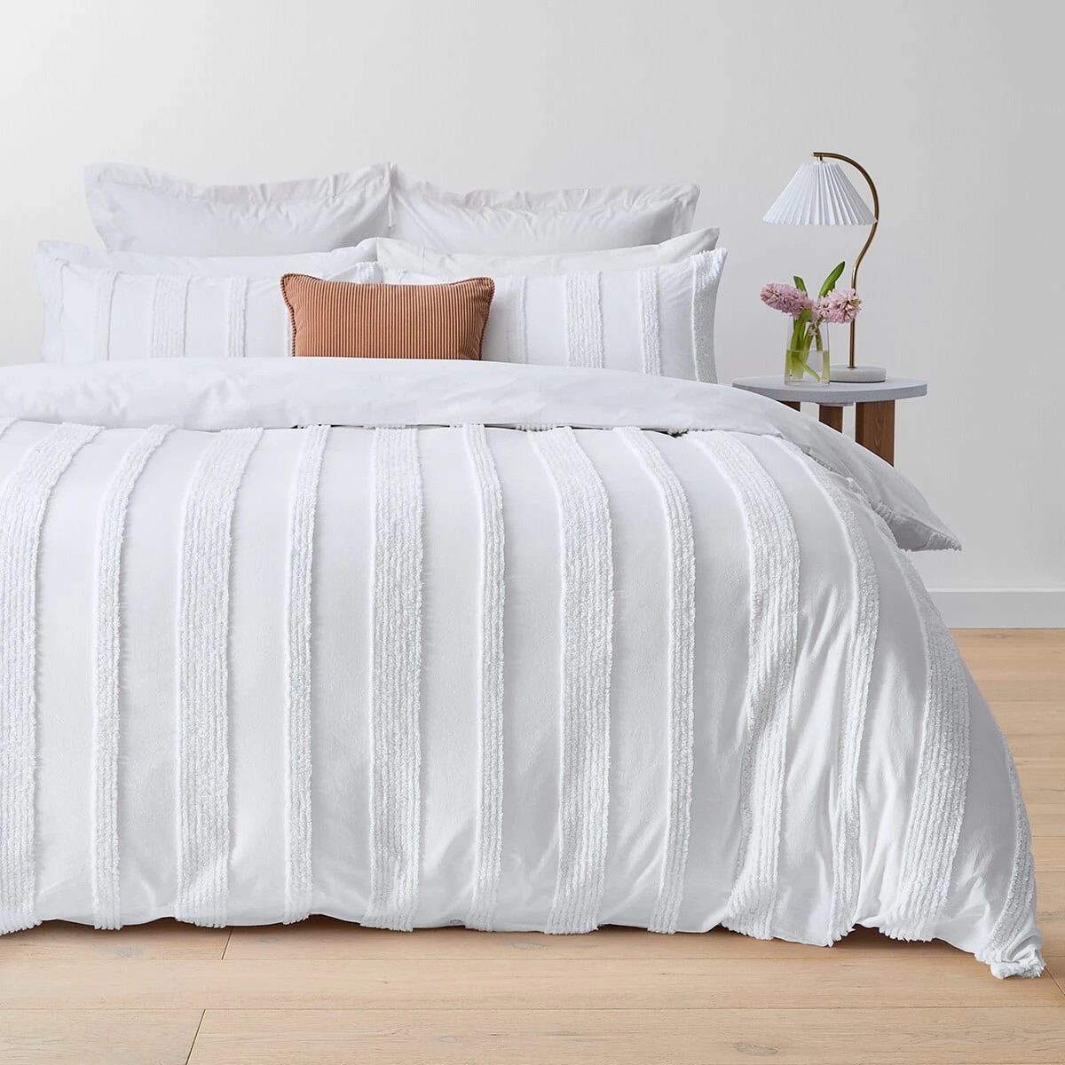 1 Willow Cotton Quilt Cover Set - Queen Bed, White, 1 of 6