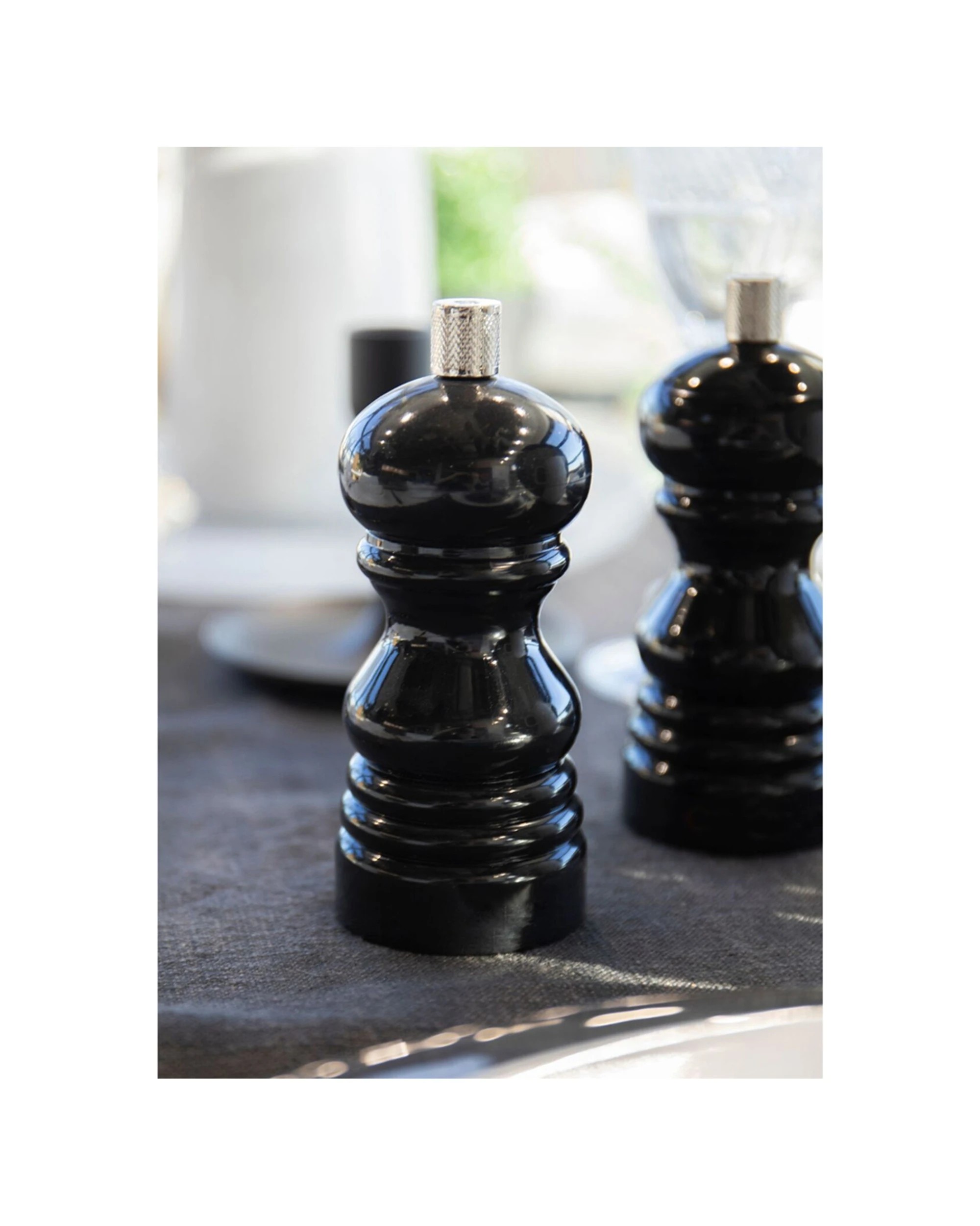 4 Mastercraft 2PK 12cm Classic Capstan Salt Pepper Mill Spice Grinder Kitchen Utensils Set - Black, 4 of 4