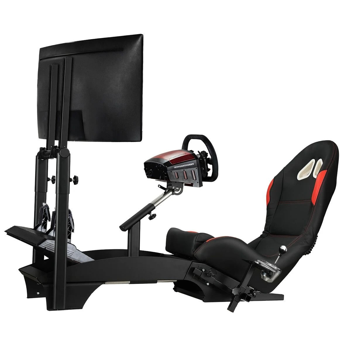 1 Ausway Premium Racing Simulator Cockpit Adjustable Gaming Chair with Monitor Stand, 1 of 7