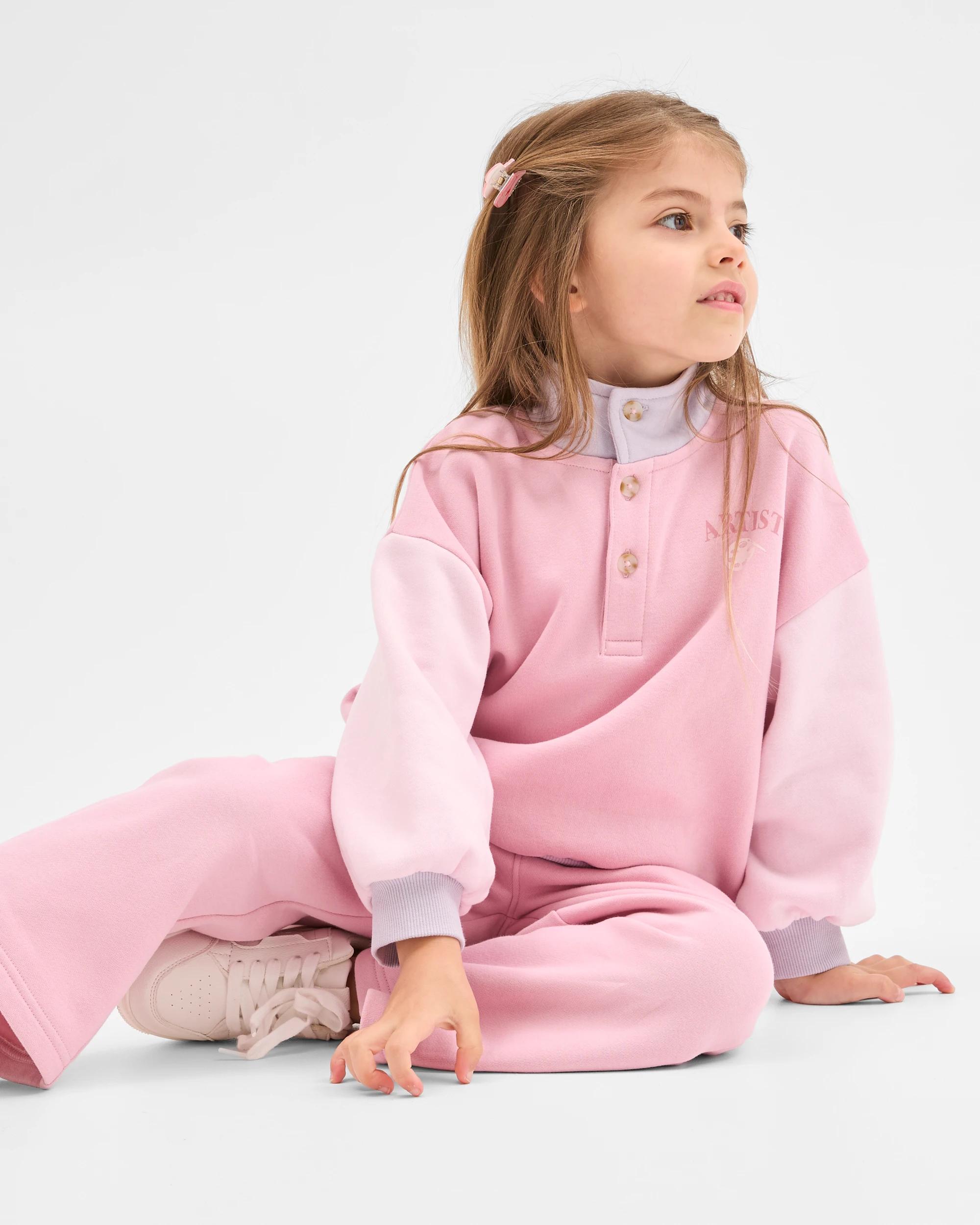 1 Target Kids Australian Cotton Blend Fashion Wide Leg Trackpants PINK COLOUR BLOCK, 1 of 6