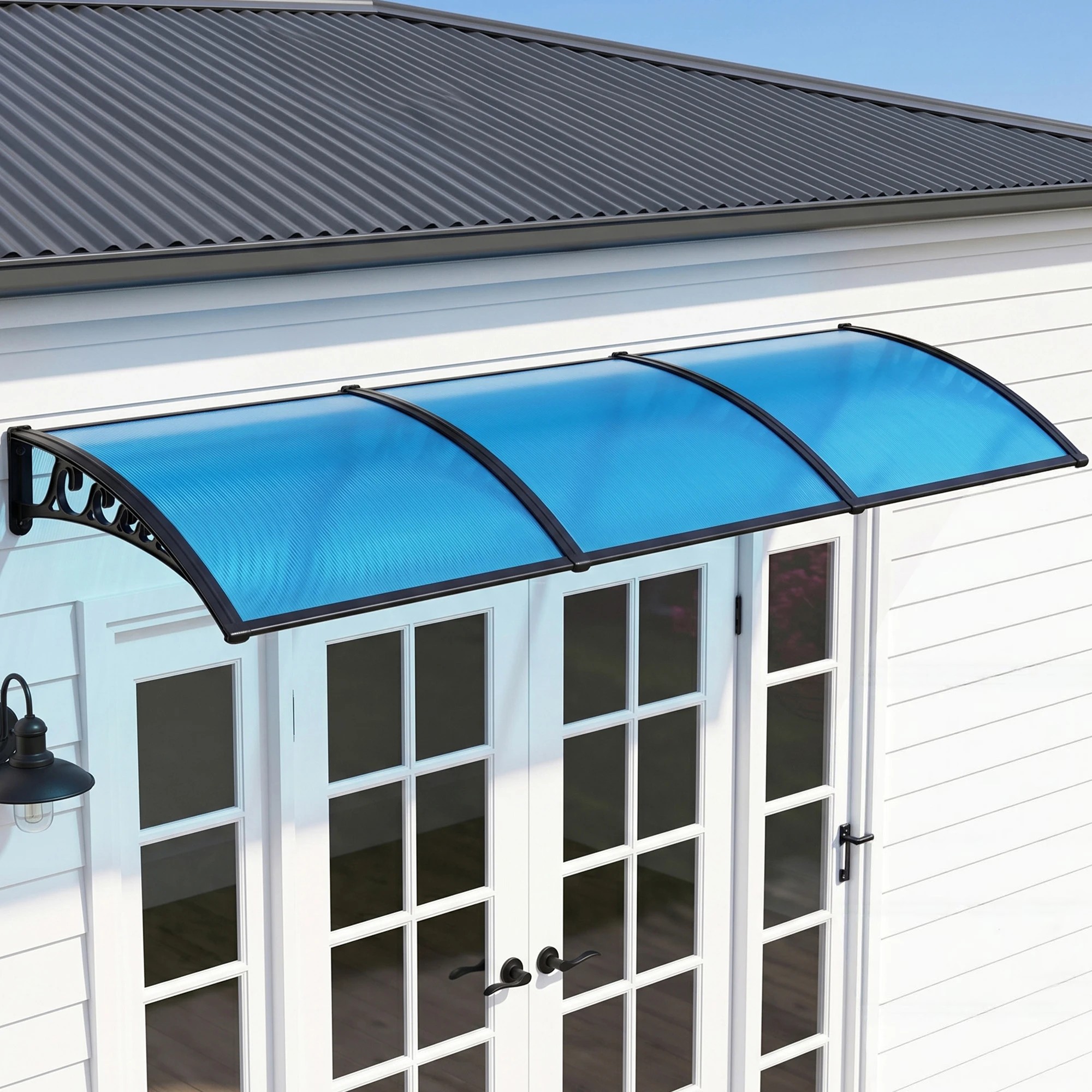 9 Instahut Window Door Awning 1mx3m - Blue, 9 of 9