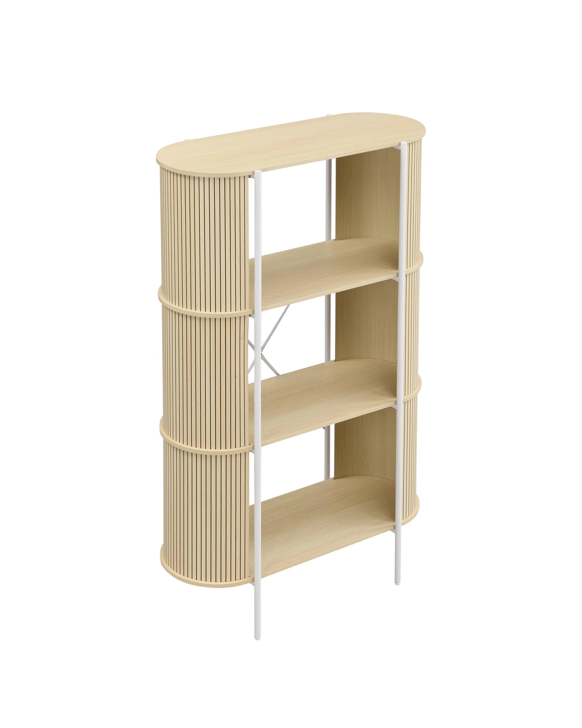 Kodu Bookcase Open Shelving 3 Tier Light Oak - White - Kmart
