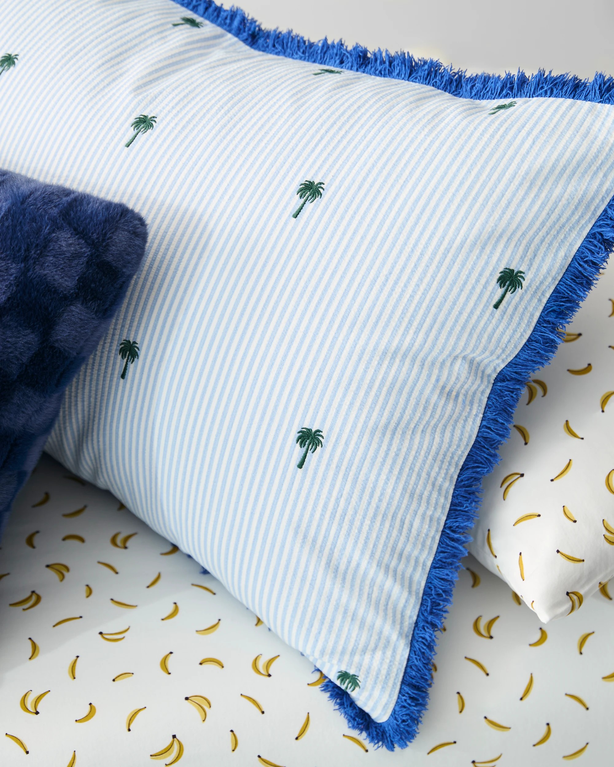 3 Target Bailey Embroidered Palm Cotton Quilt Cover Set - Double Bed - Blue, 3 of 7