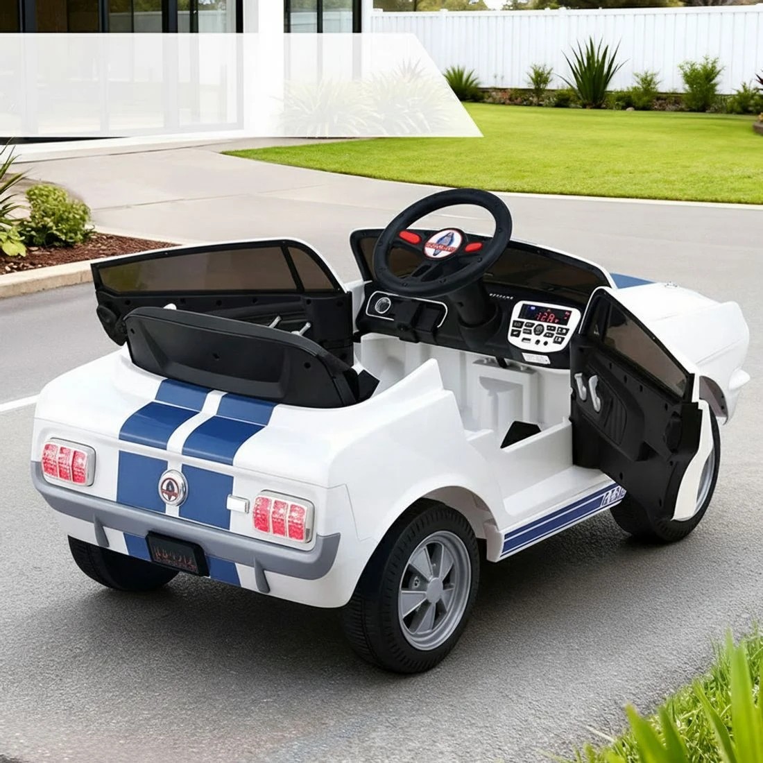 4 Shelby Kids Electric Ride On Car Licensed GT350 Outdoor Toys Cars Music Remote - White, 4 of 8