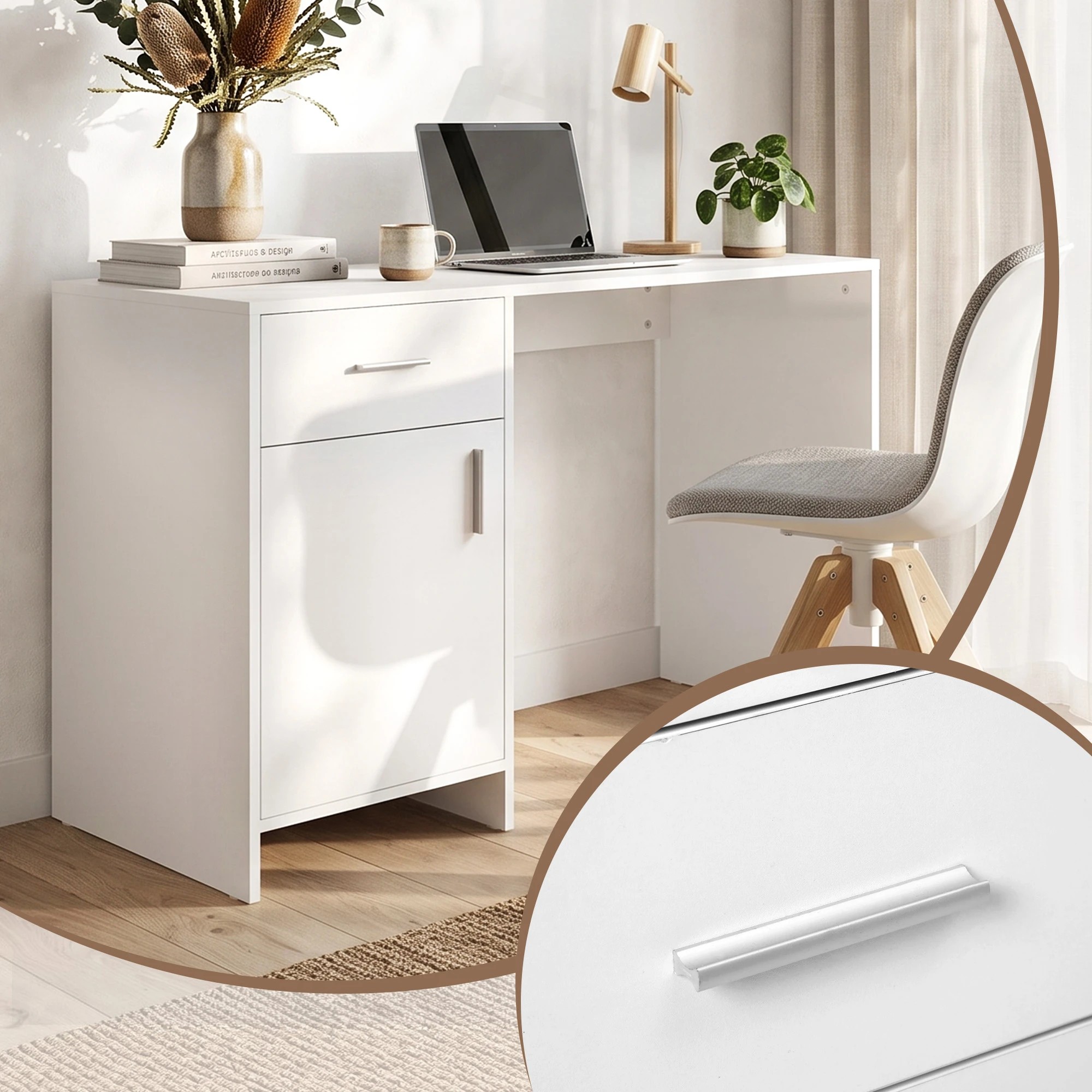 9 Artiss Computer Desk Drawer Cabinet - White, 9 of 10