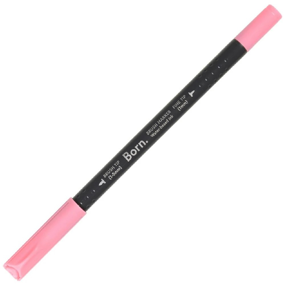 1 Born Professional Brush Dual-Tip Marker Pink Salmon 803, 1 of 4