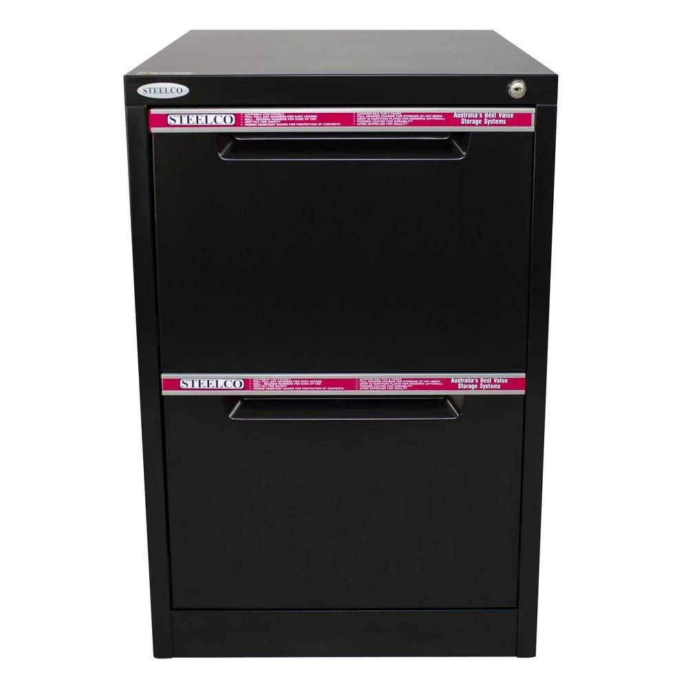 2 Steelco 2 Drawer Vertical Filing Cabinet Satin Black Cabinets Filing Drawer Cabinets, 2 of 5