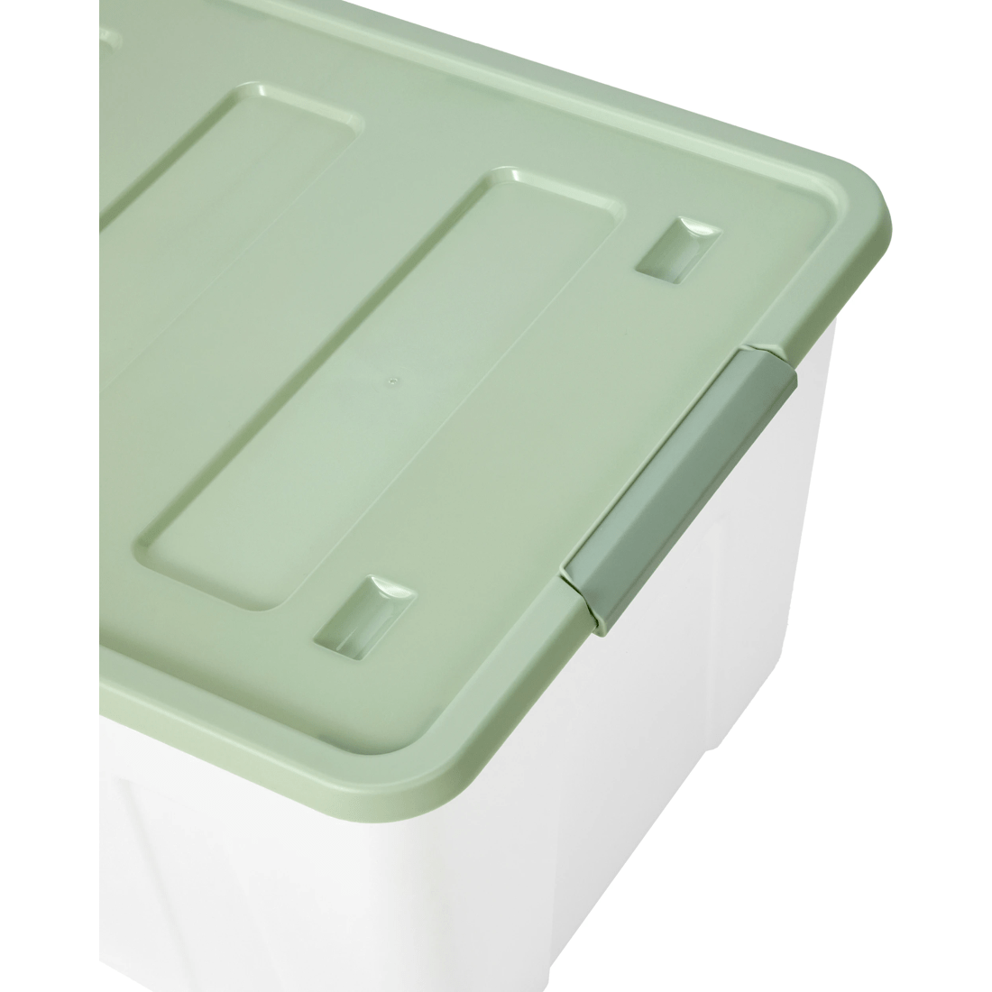 4 60L Storage Tub on Wheels with Green Lid, 4 of 6